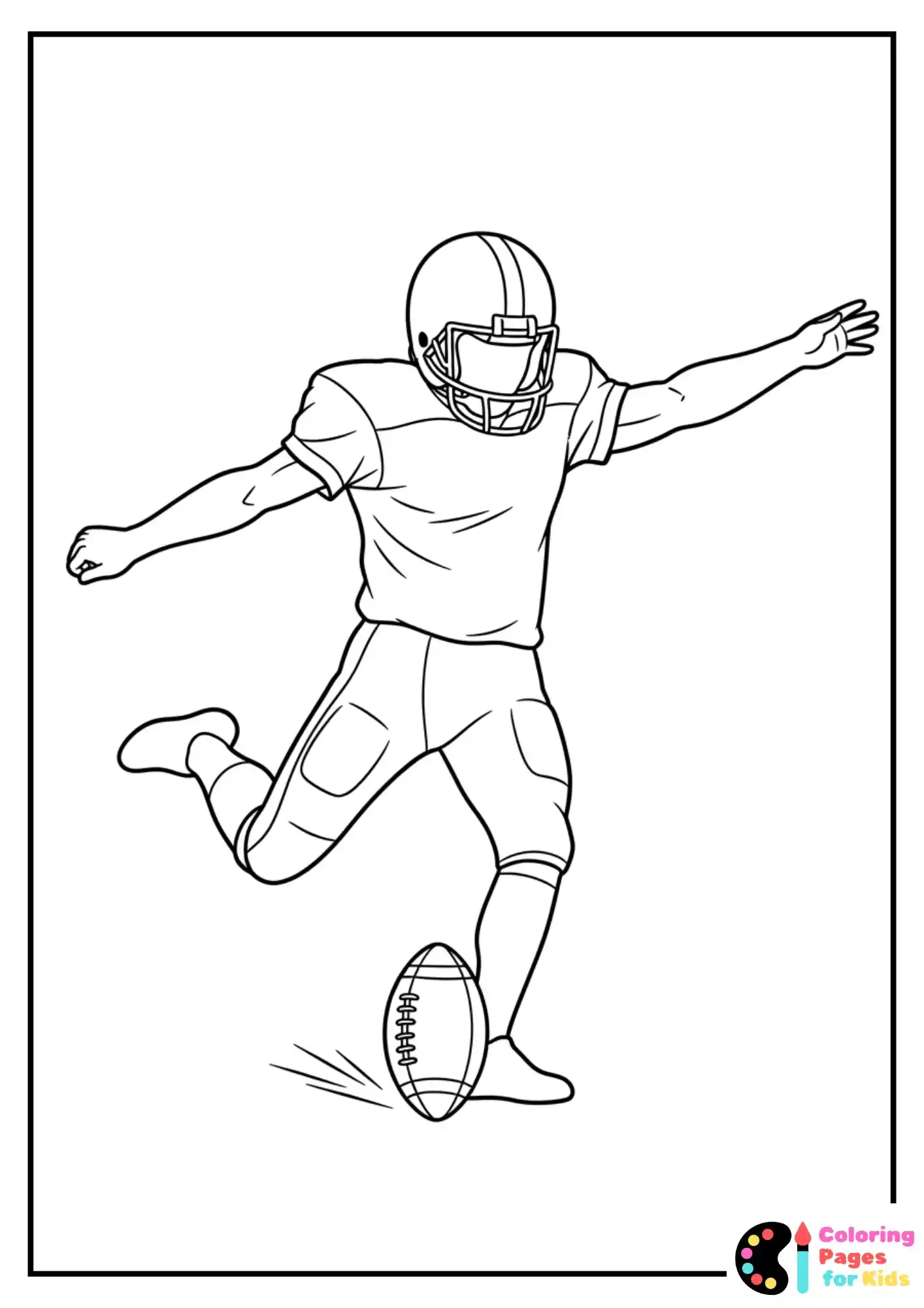 nfl football kicker coloring page