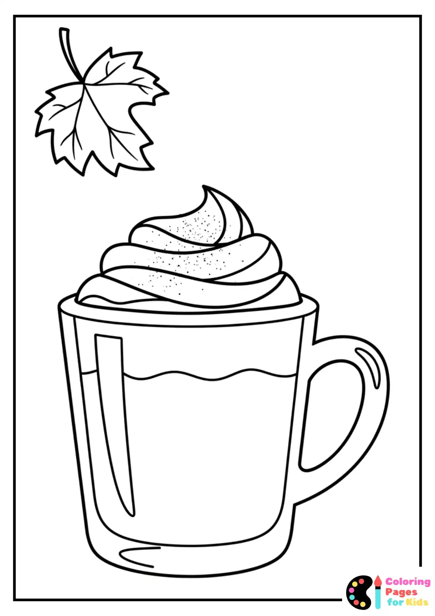 pumpkin spice latte coloring sheet
