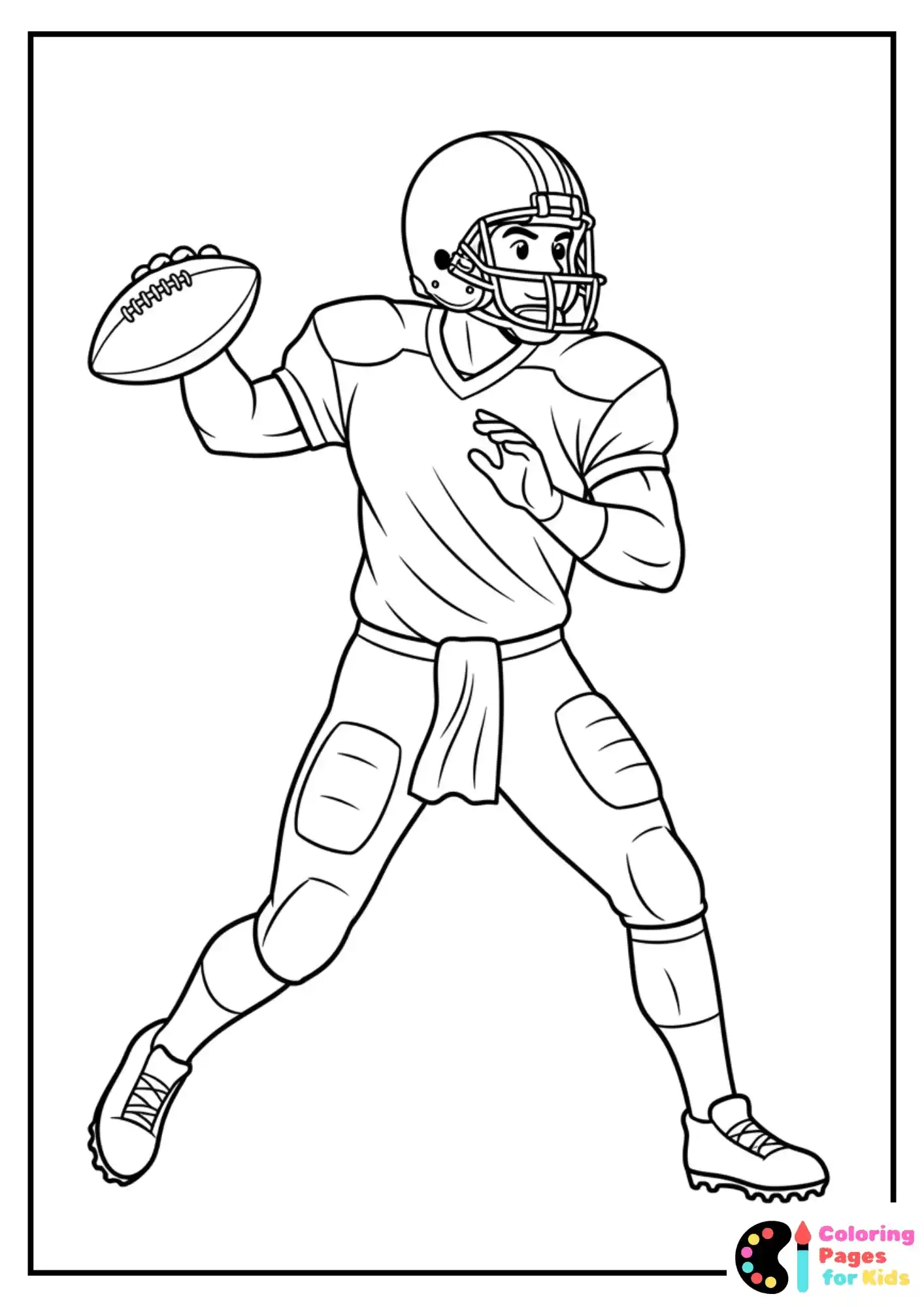 quarterback player coloring page