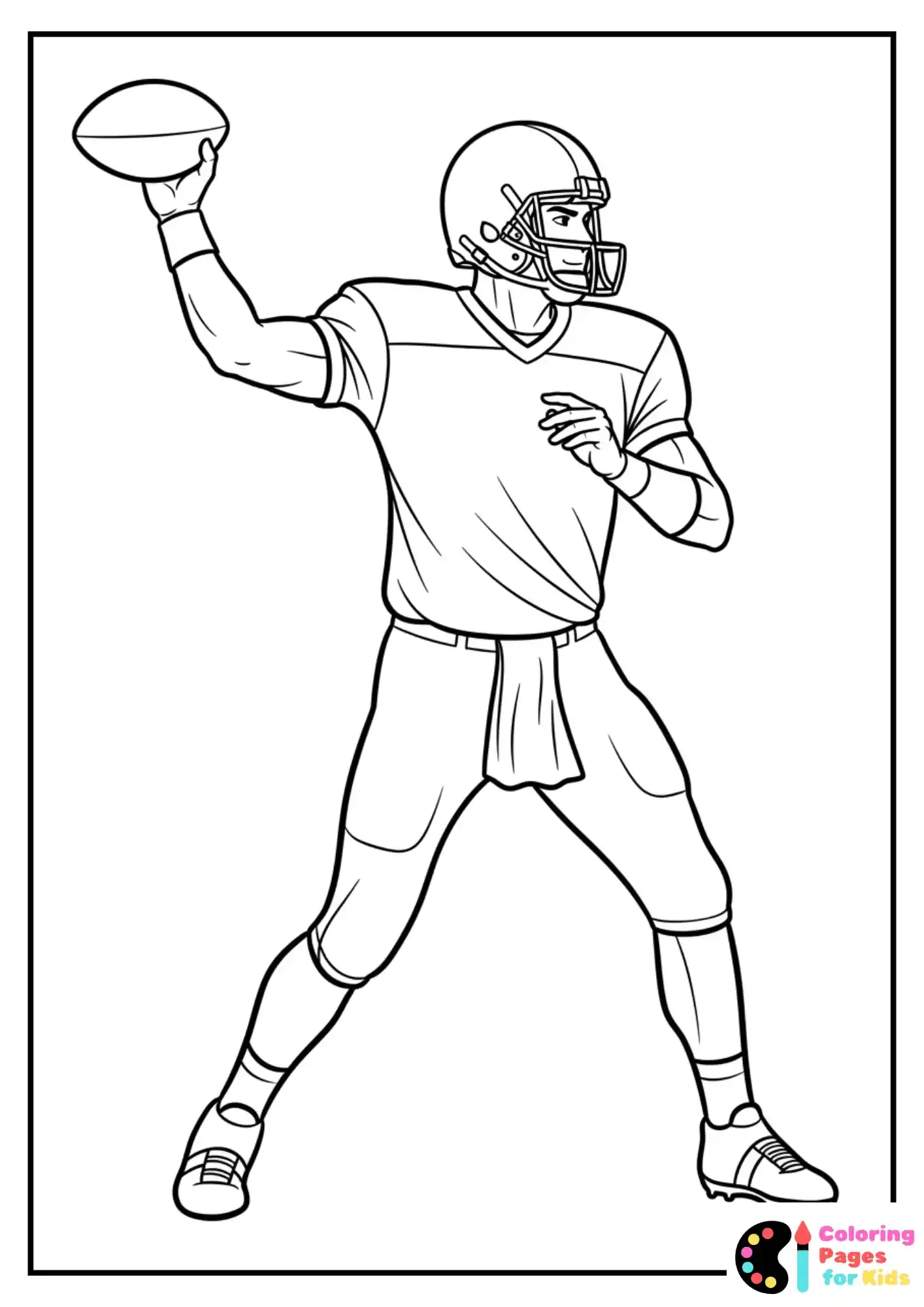 quarterback throwing ball coloring sheet