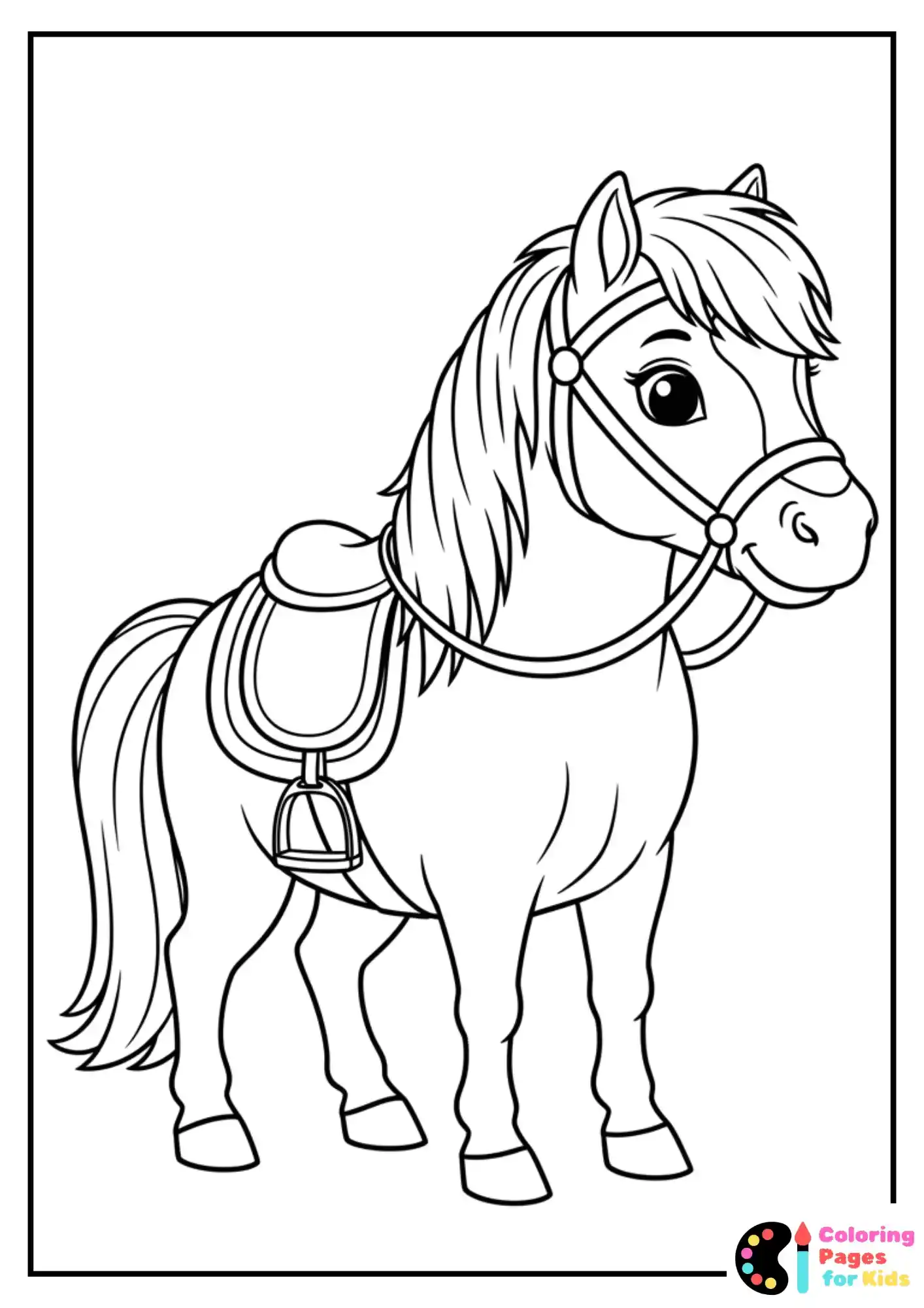 simple running horse coloring sheet