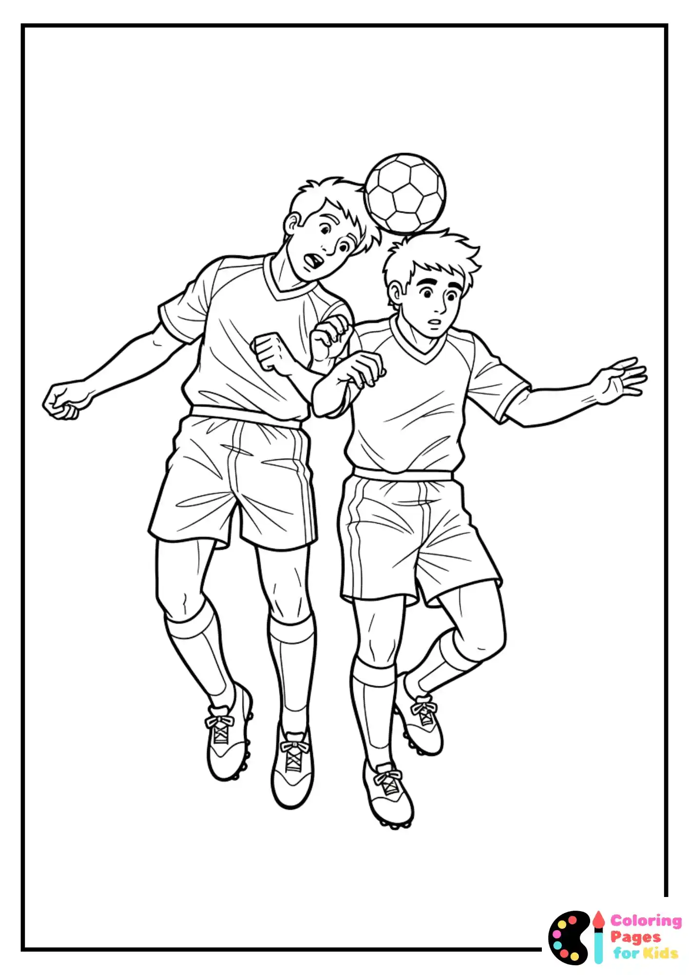 soccer players in air coloring sheet