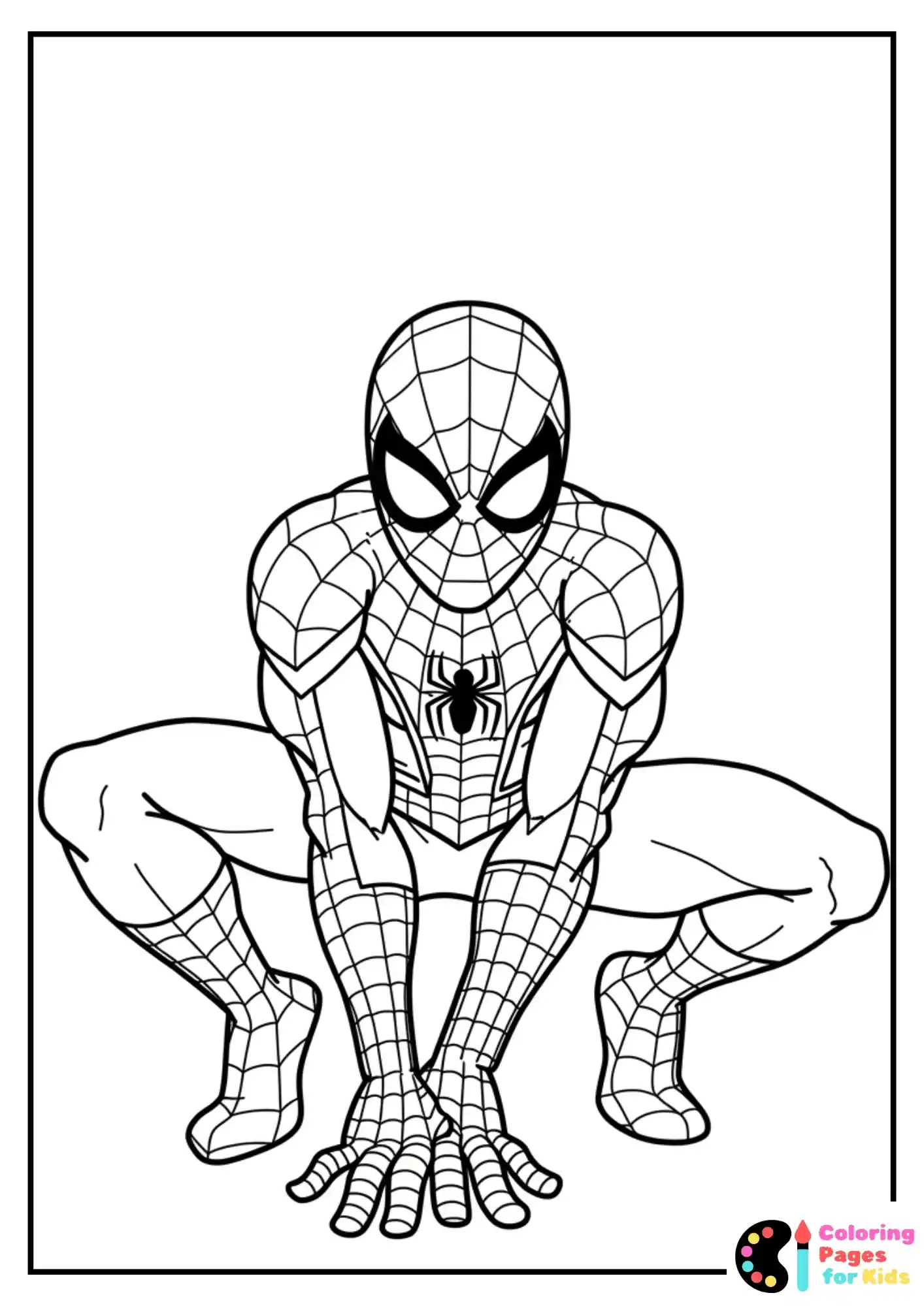 spider-man in web suit coloring page