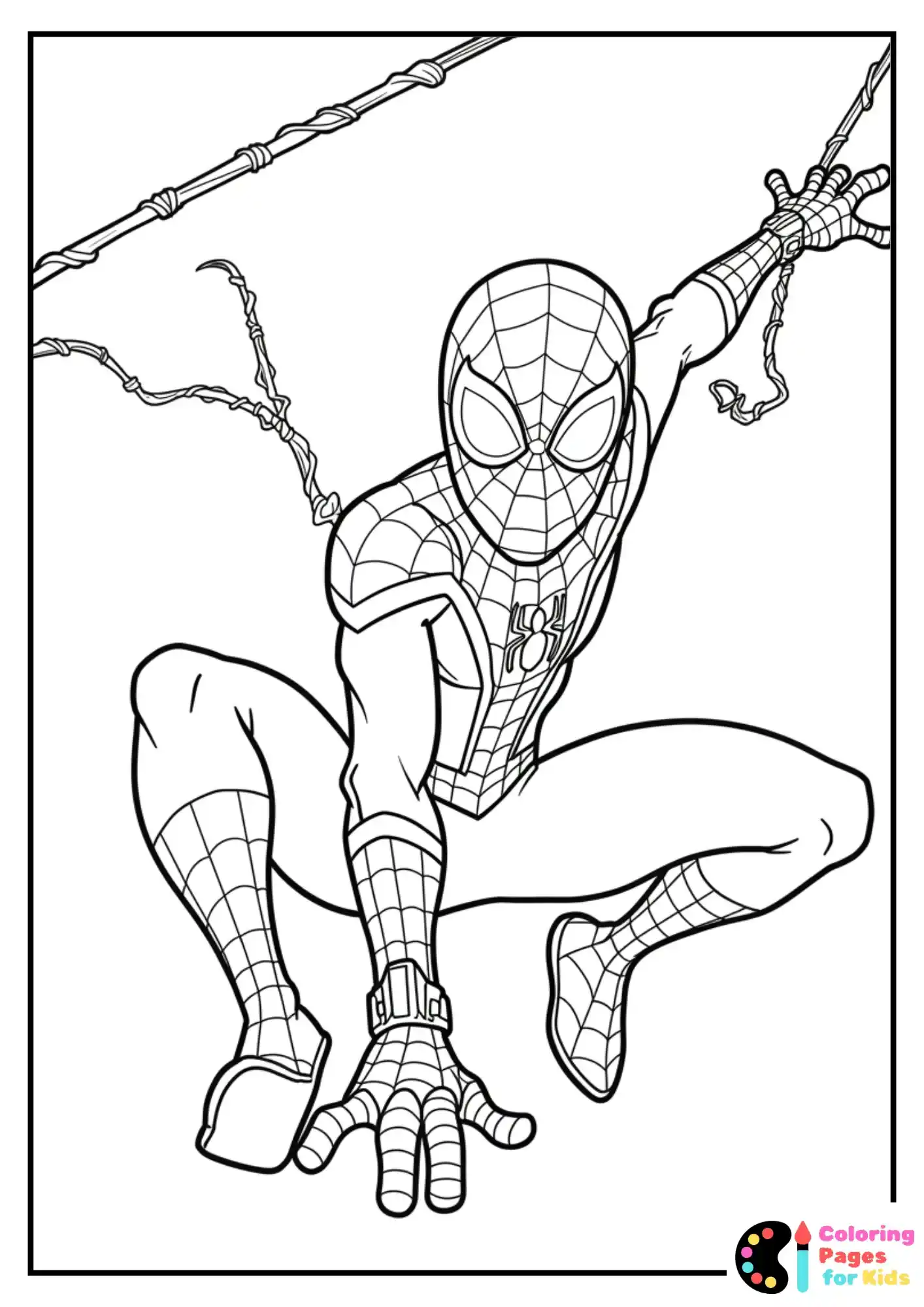 spider-verse spider-man with web shooter coloring sheet