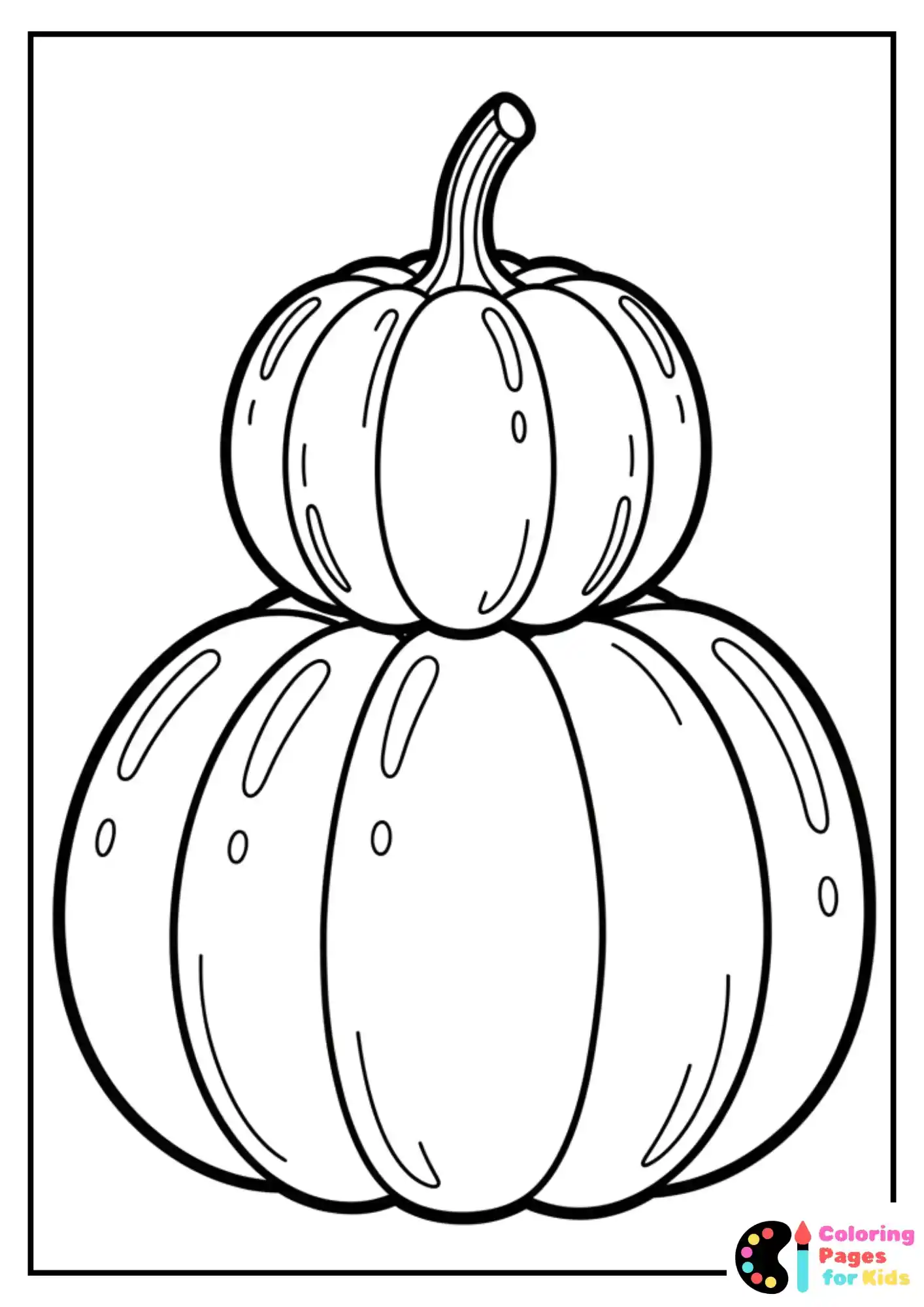 stacked pumpkins coloring sheet