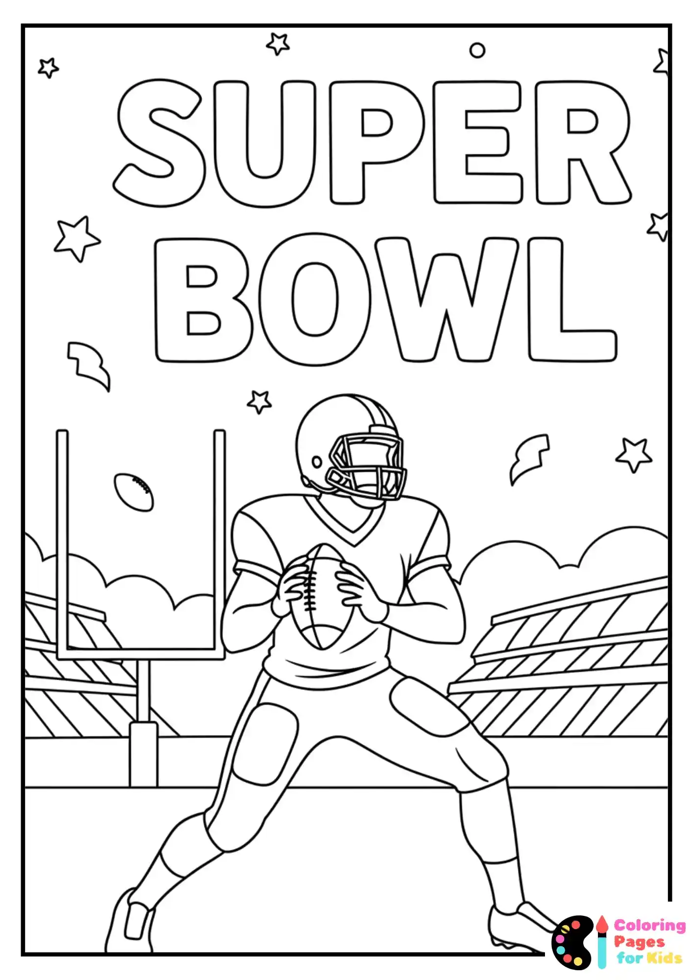 super bowl coloring page