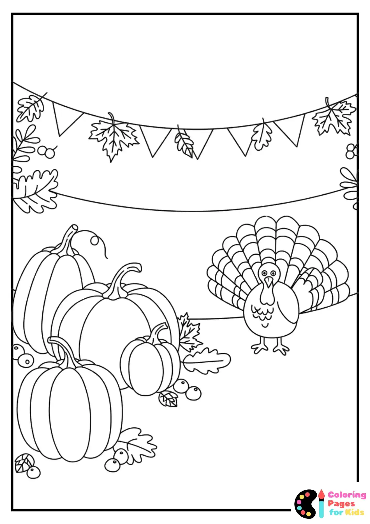 thanksgiving banner design coloring page