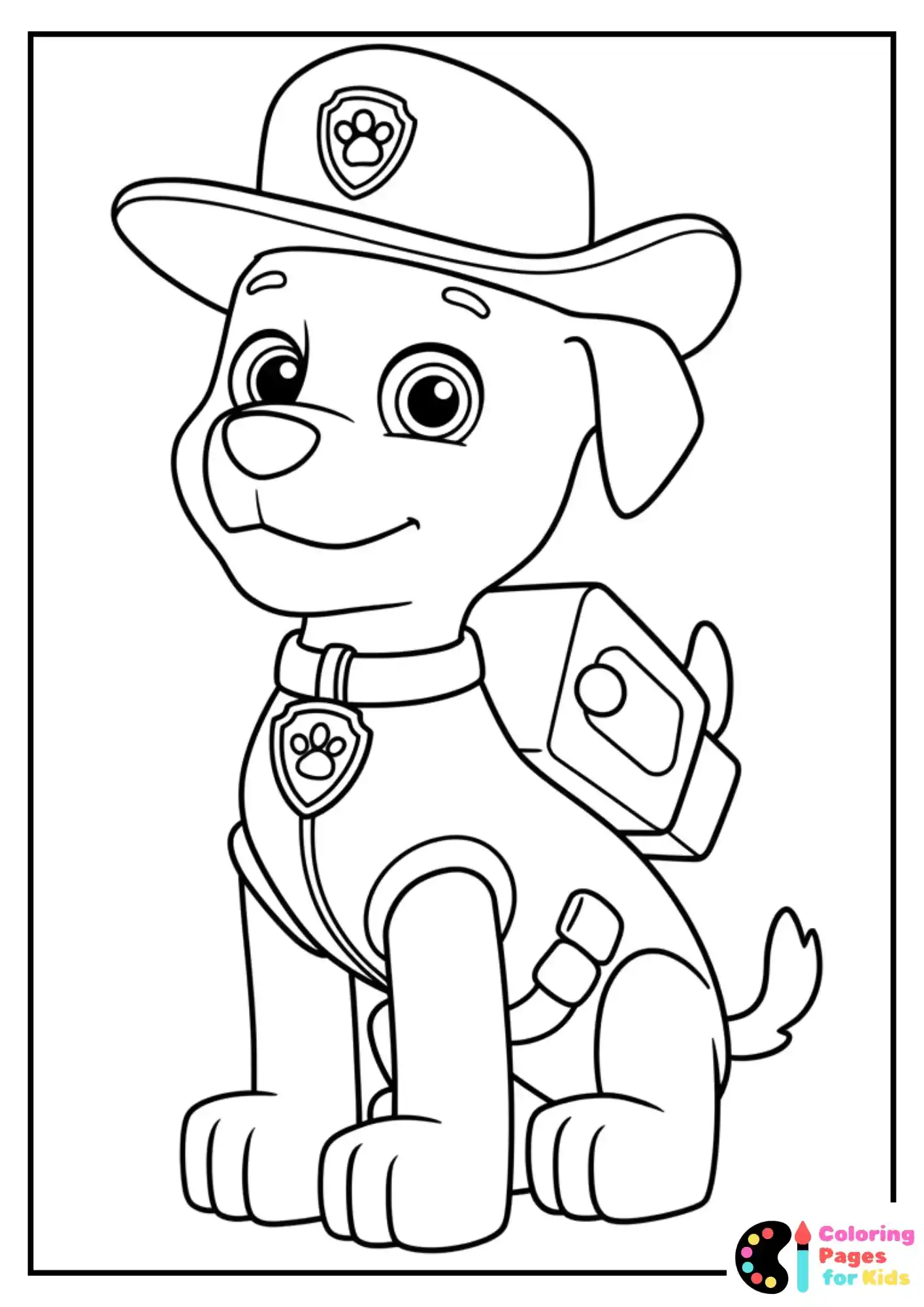tracker the jungle pup coloring page