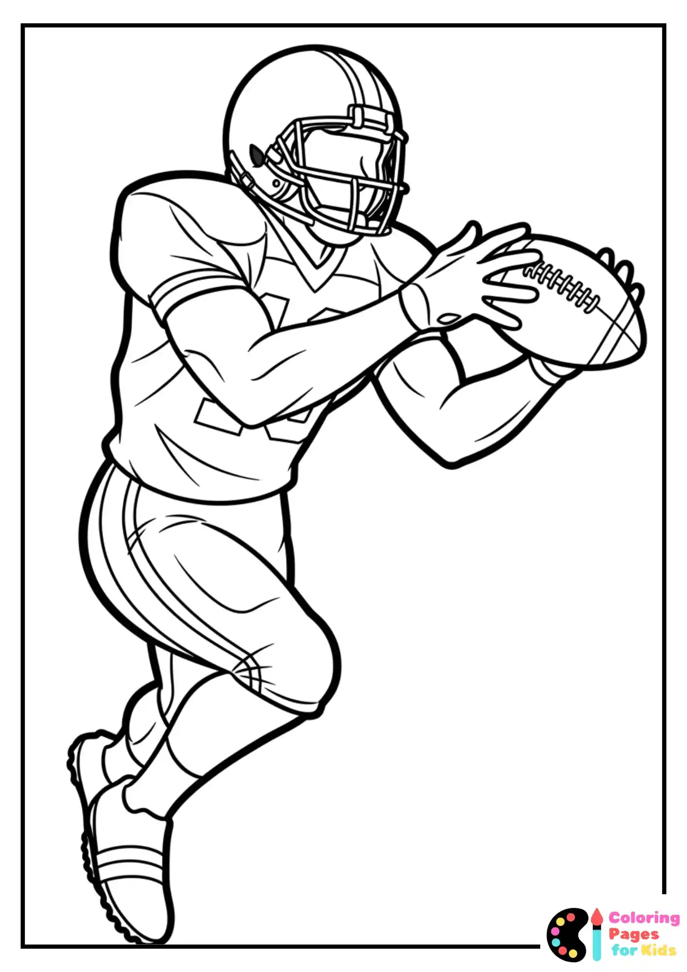 wide receiver catching ball coloring sheet