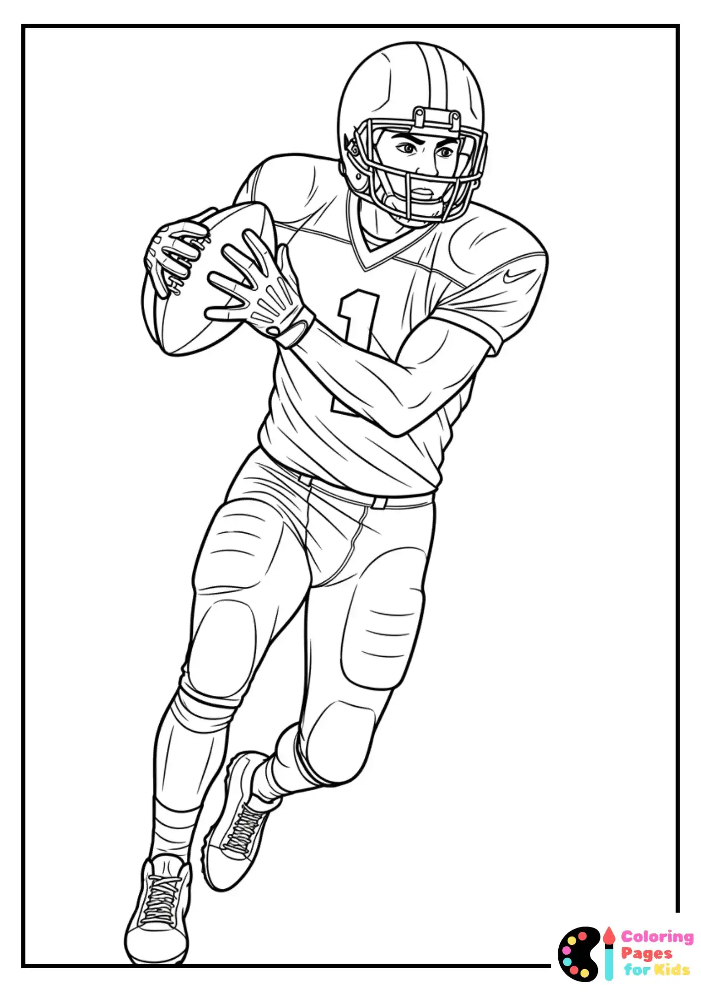 wide receiver coloring page