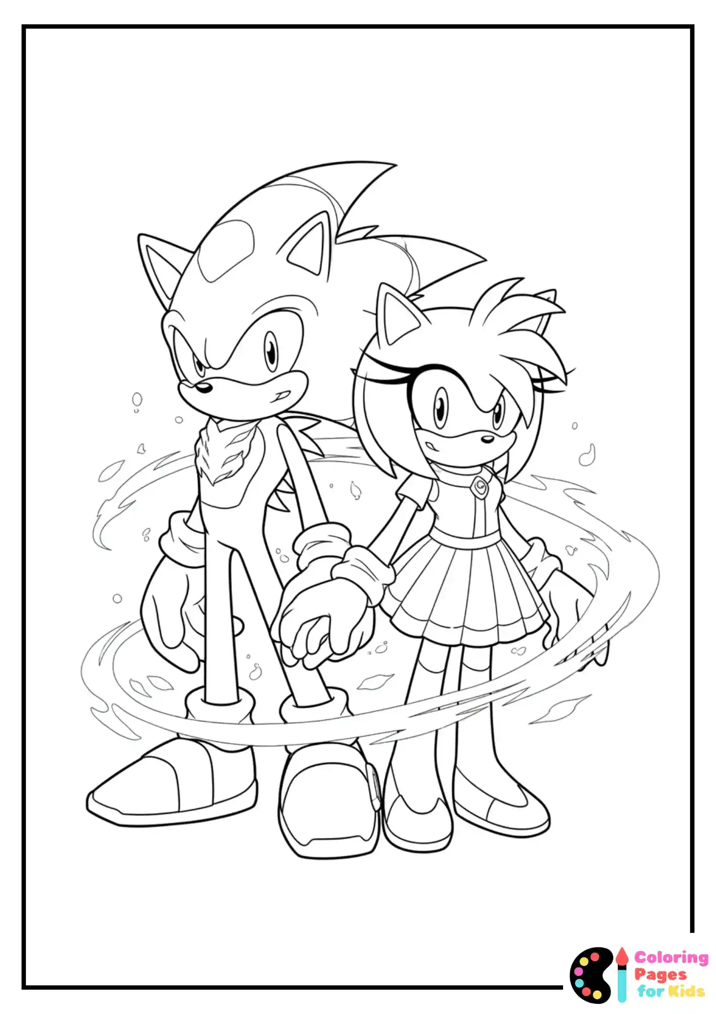 Hyper Sonic and Amy standing together