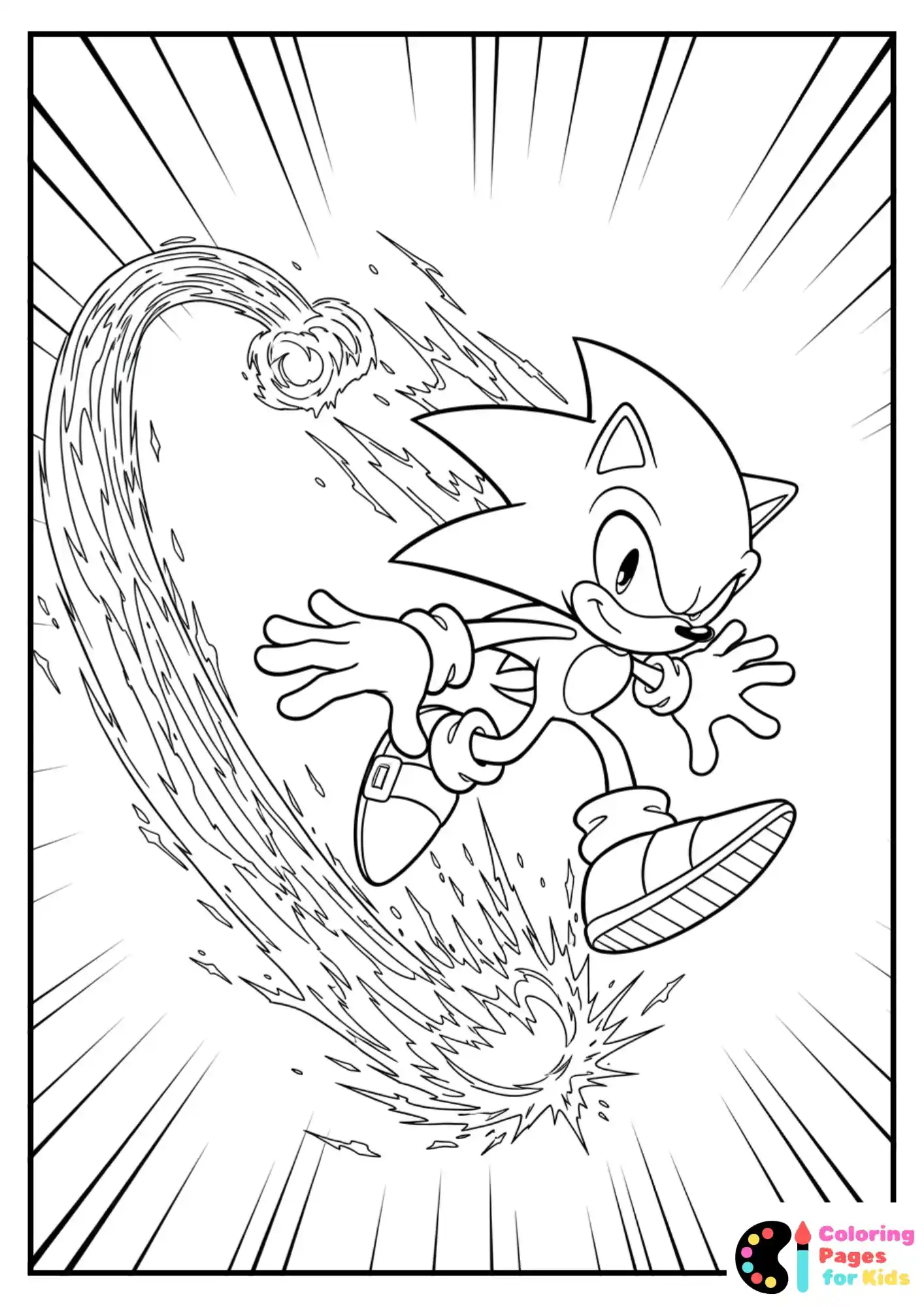 Hyper Sonic drifting sideways with a trail of power