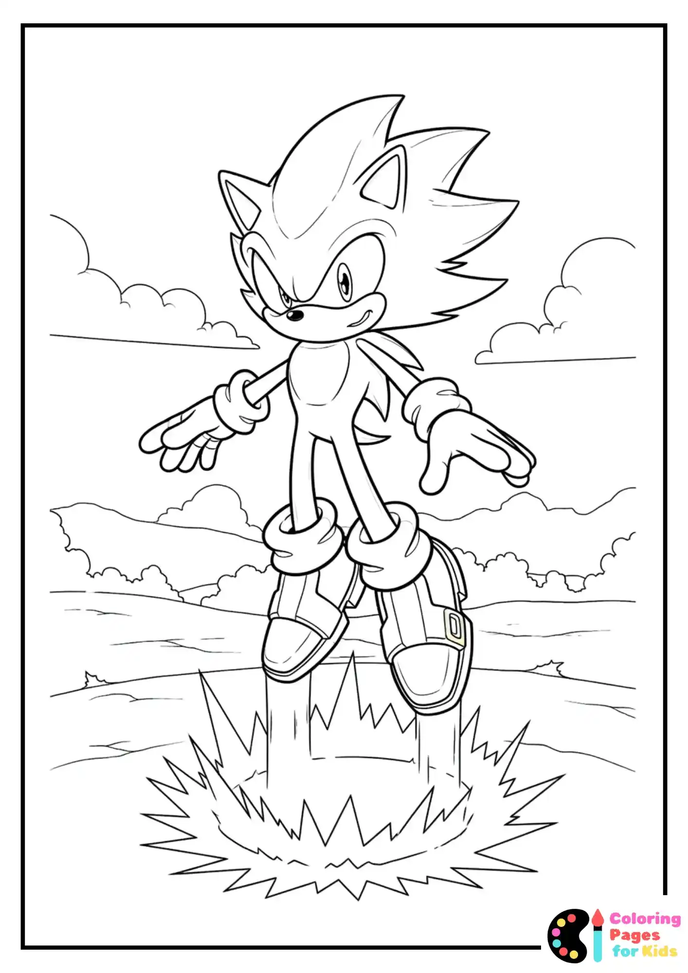 Hyper Sonic hovering above the ground