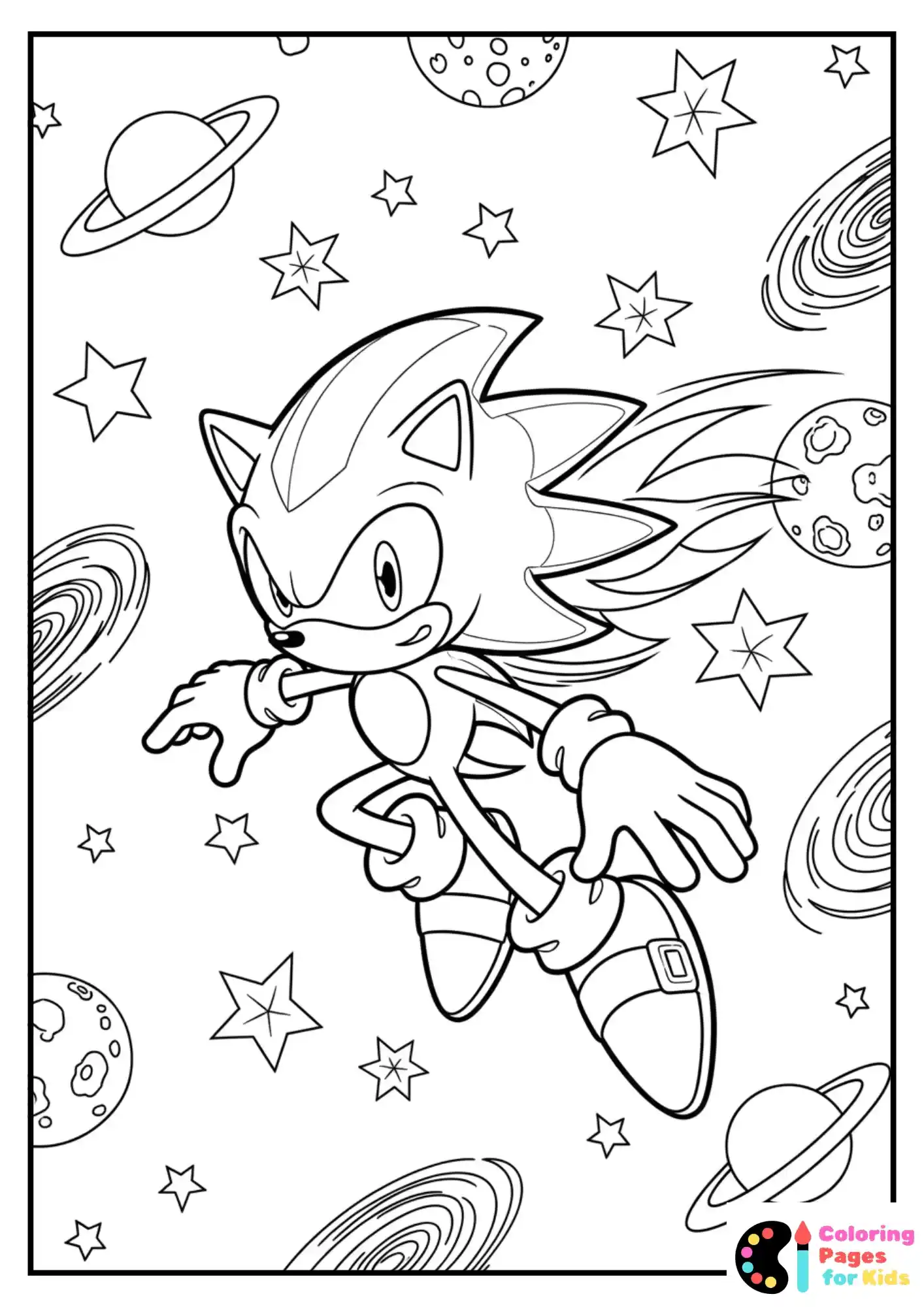 Hyper Sonic in a cosmic, star-filled background
