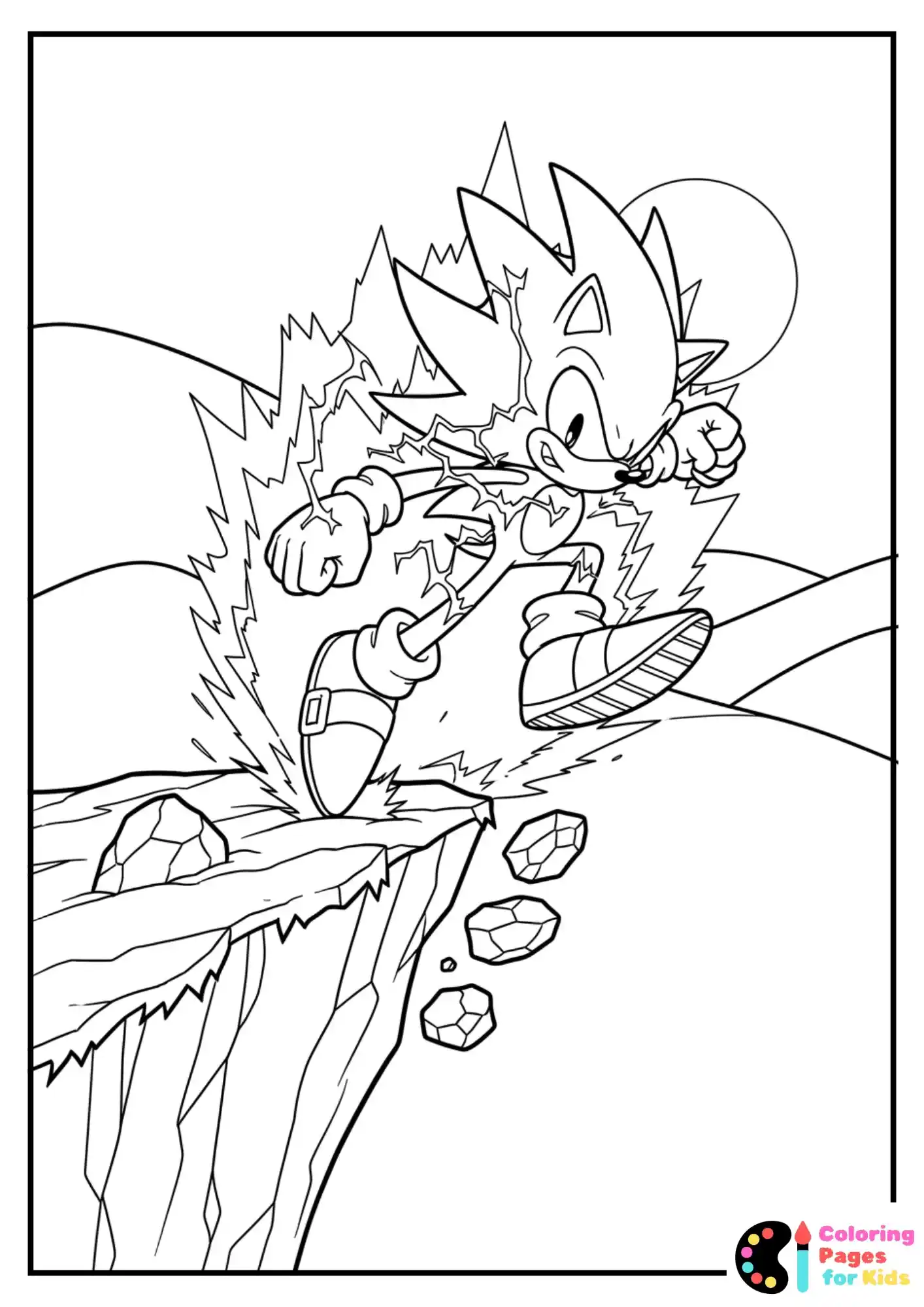 Hyper Sonic in a dramatic shadowy silhouette