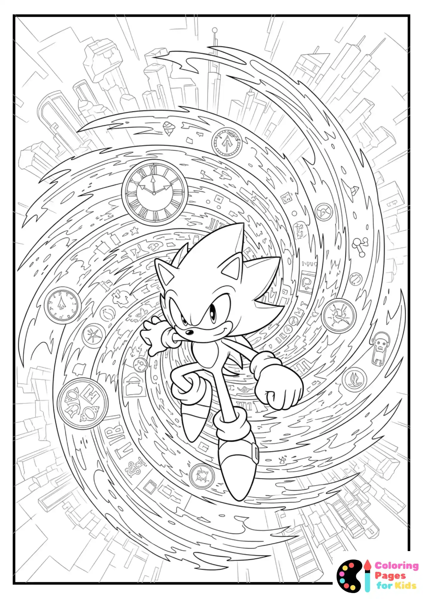 Hyper Sonic in a time-travel scene