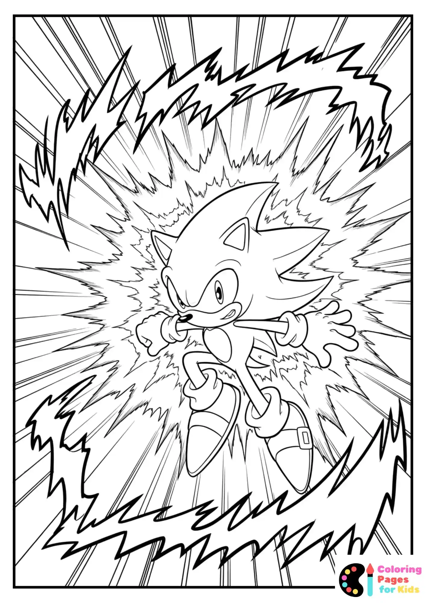 Hyper Sonic launching into a jump from a cliff