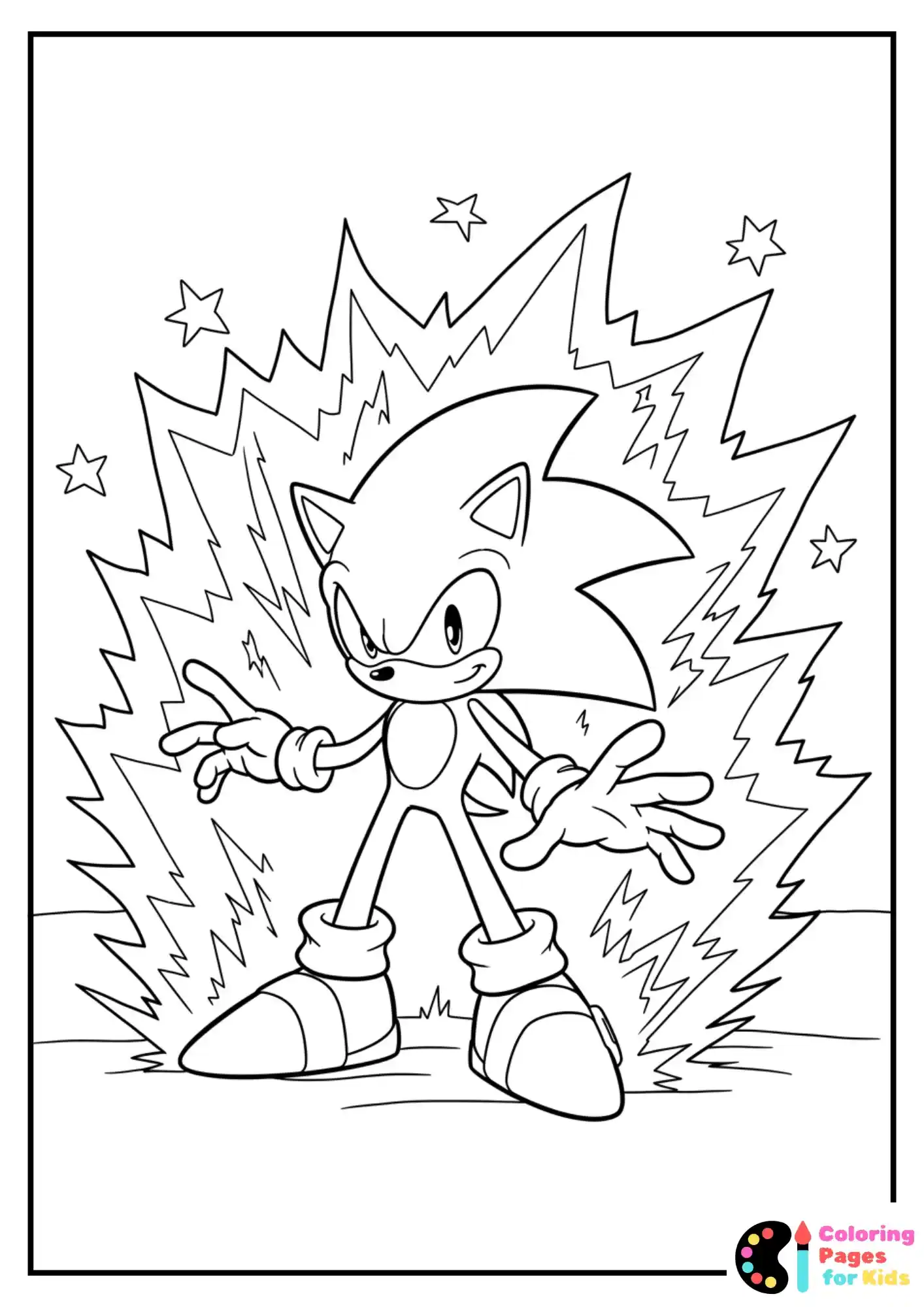 Hyper Sonic powering up with an energy burst