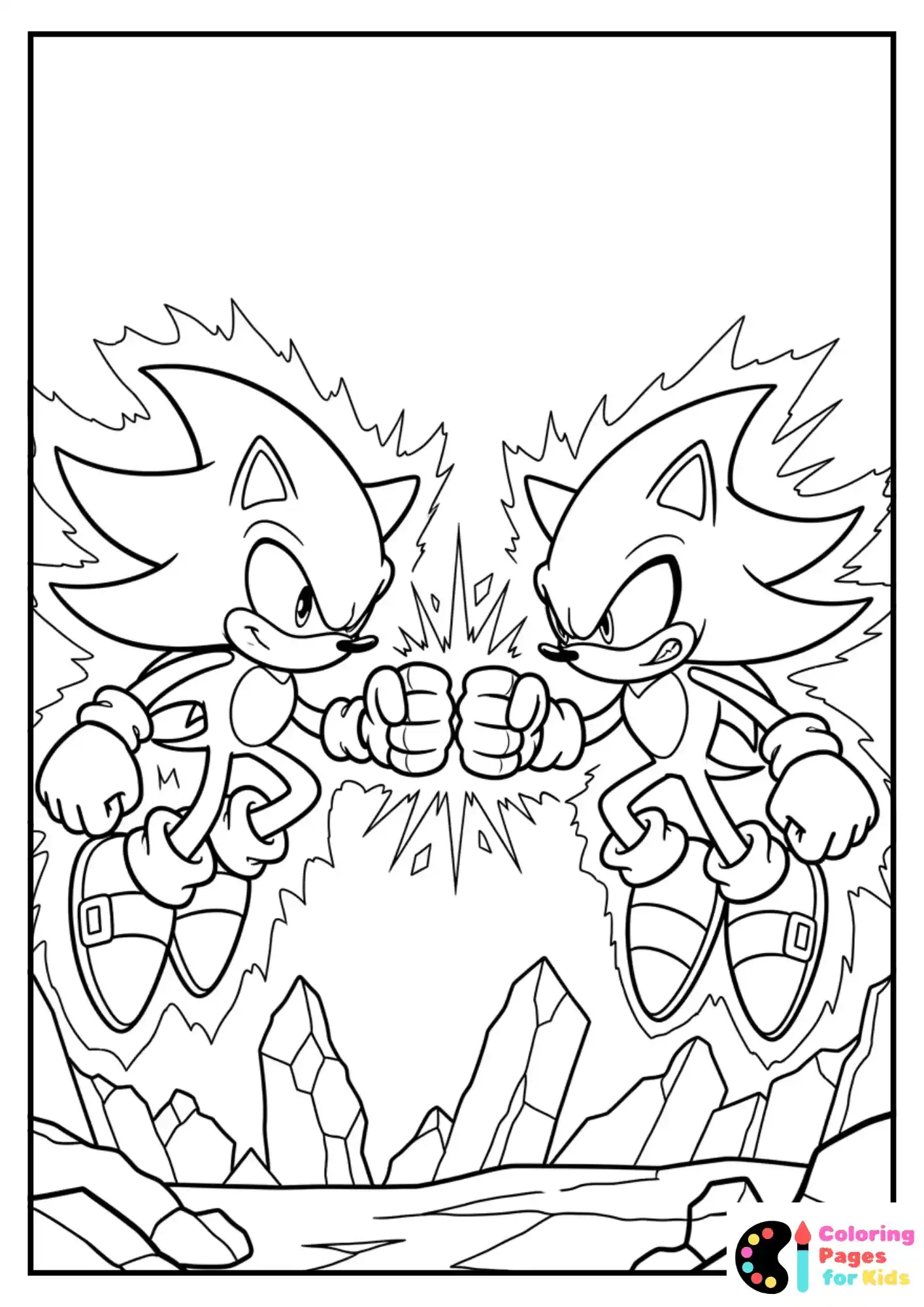 Hyper Sonic vs Dark Sonic in a dramatic battle