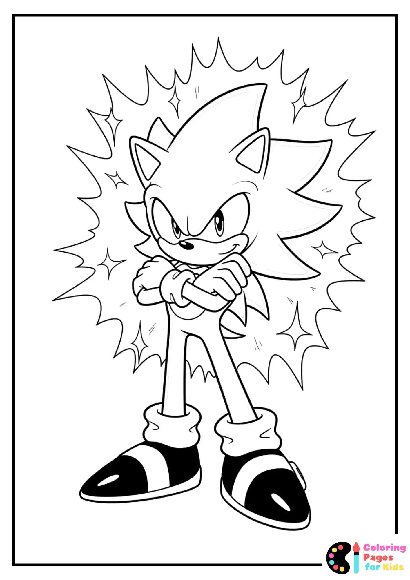 Hyper Sonic with his arms crossed