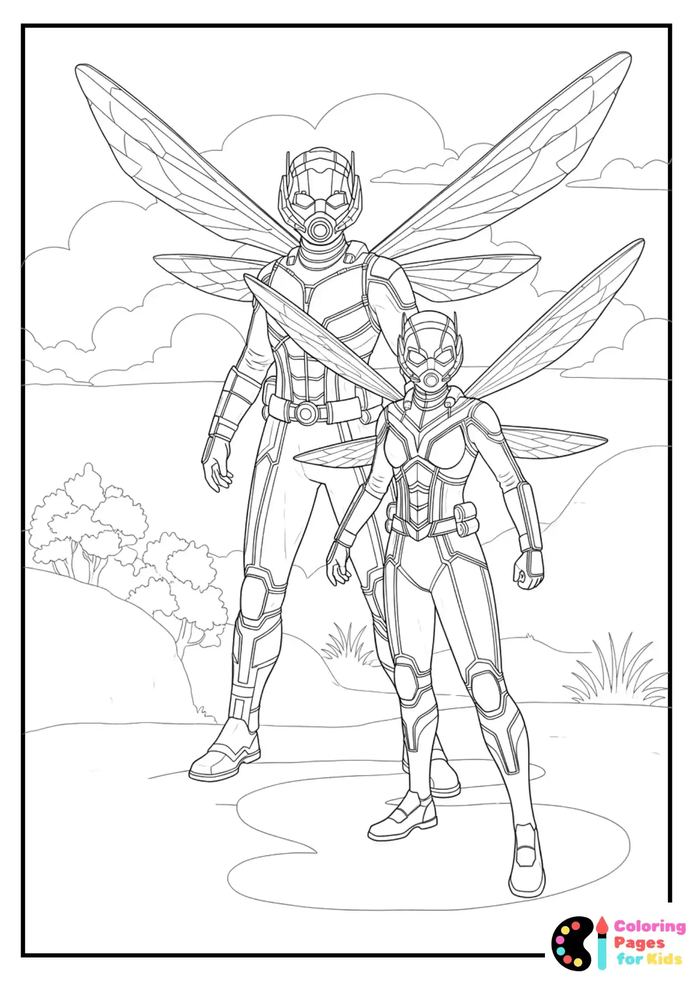 ant-man and wasp coloring sheet