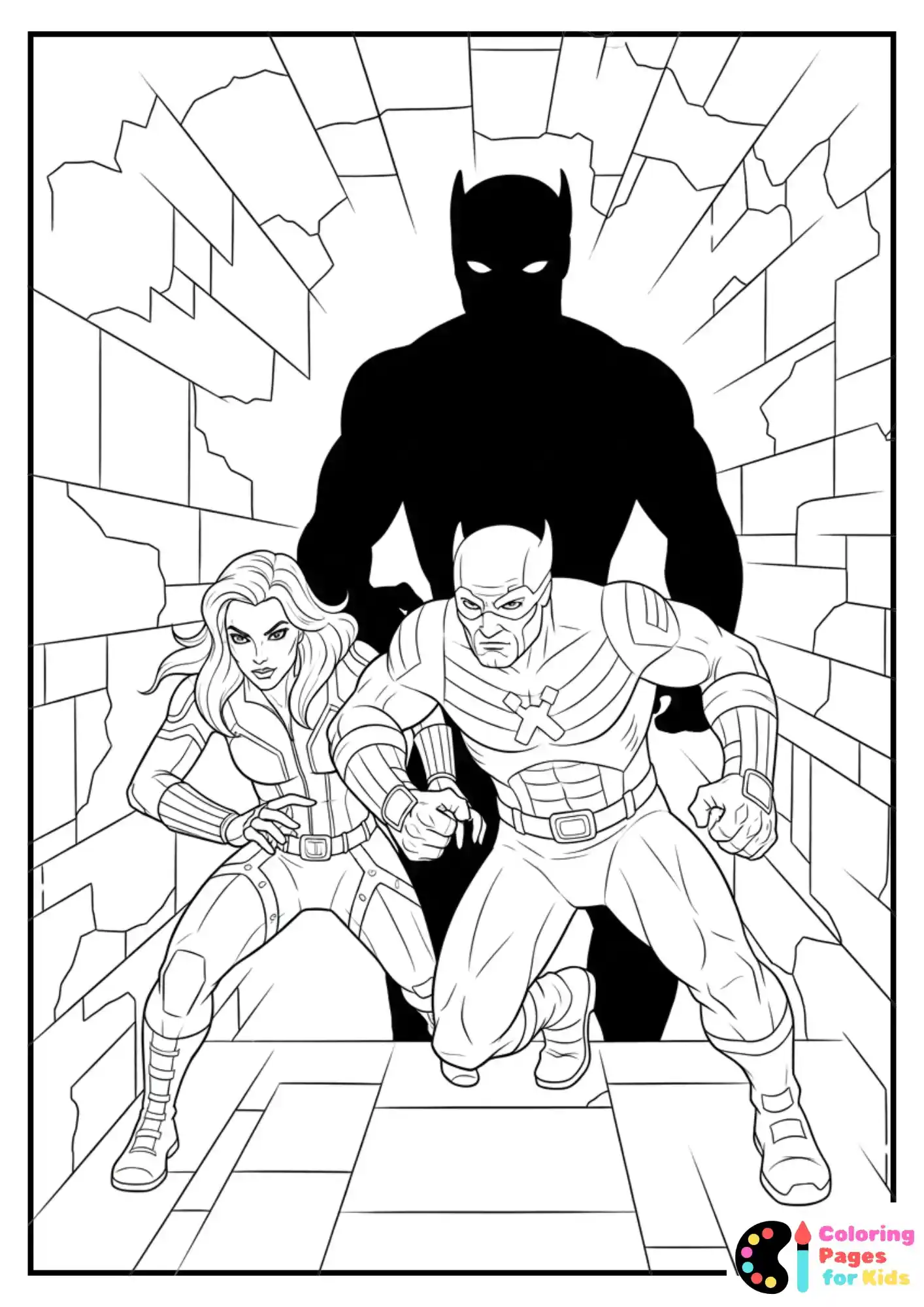 black widow and hawkeye coloring page