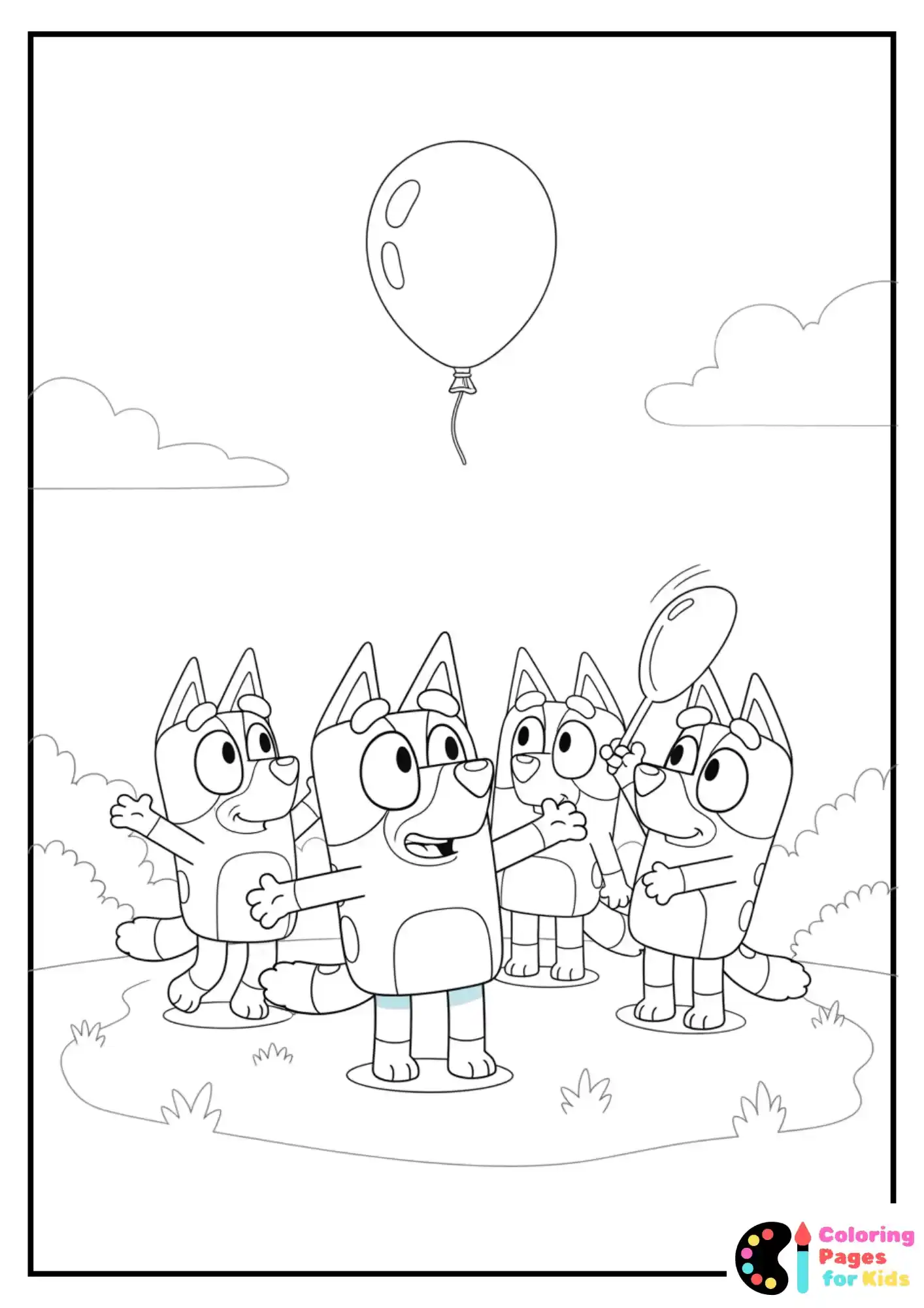 bluey keepy uppy game coloring page