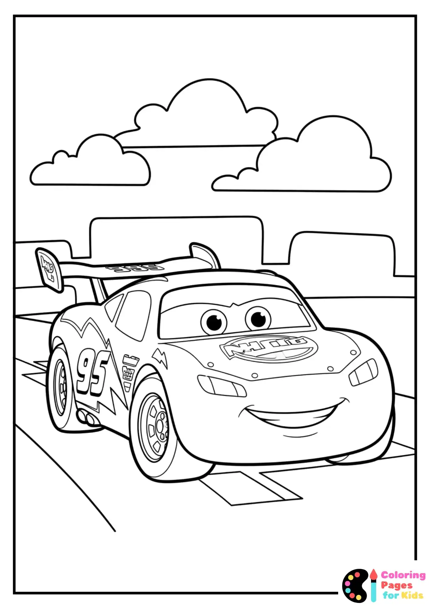 cute baby lightning mcqueen coloring page
