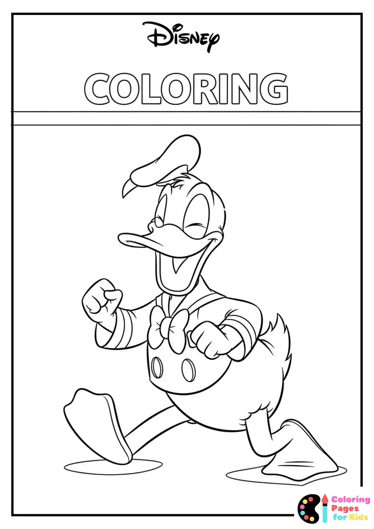 donald duck laughing coloring page