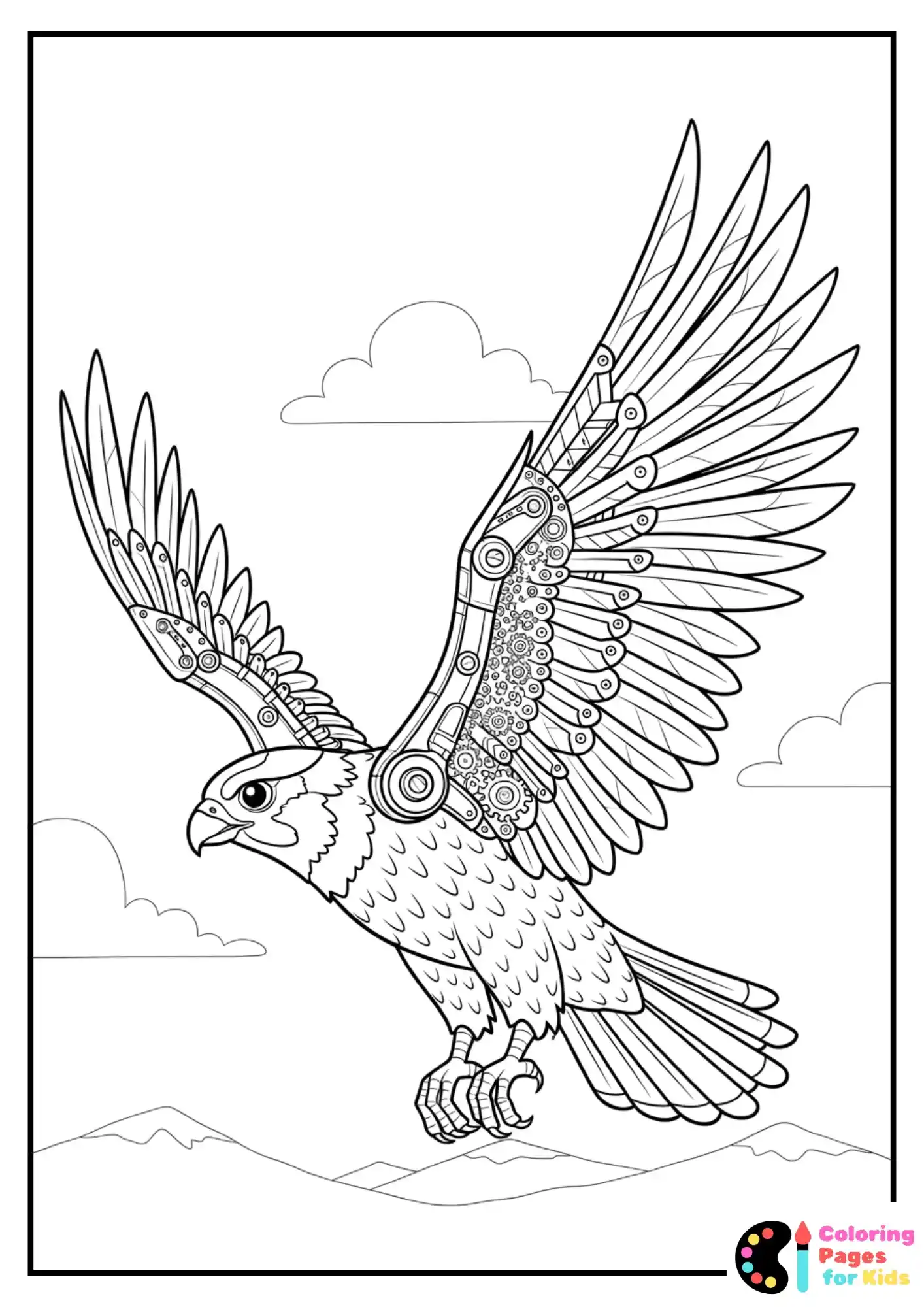 falcon flying high coloring sheet