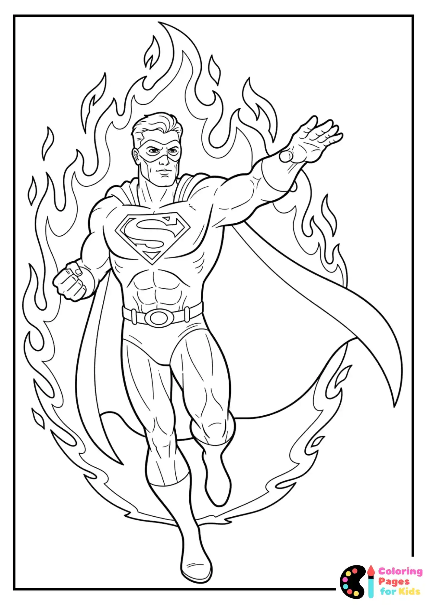fiery aura hero coloring page