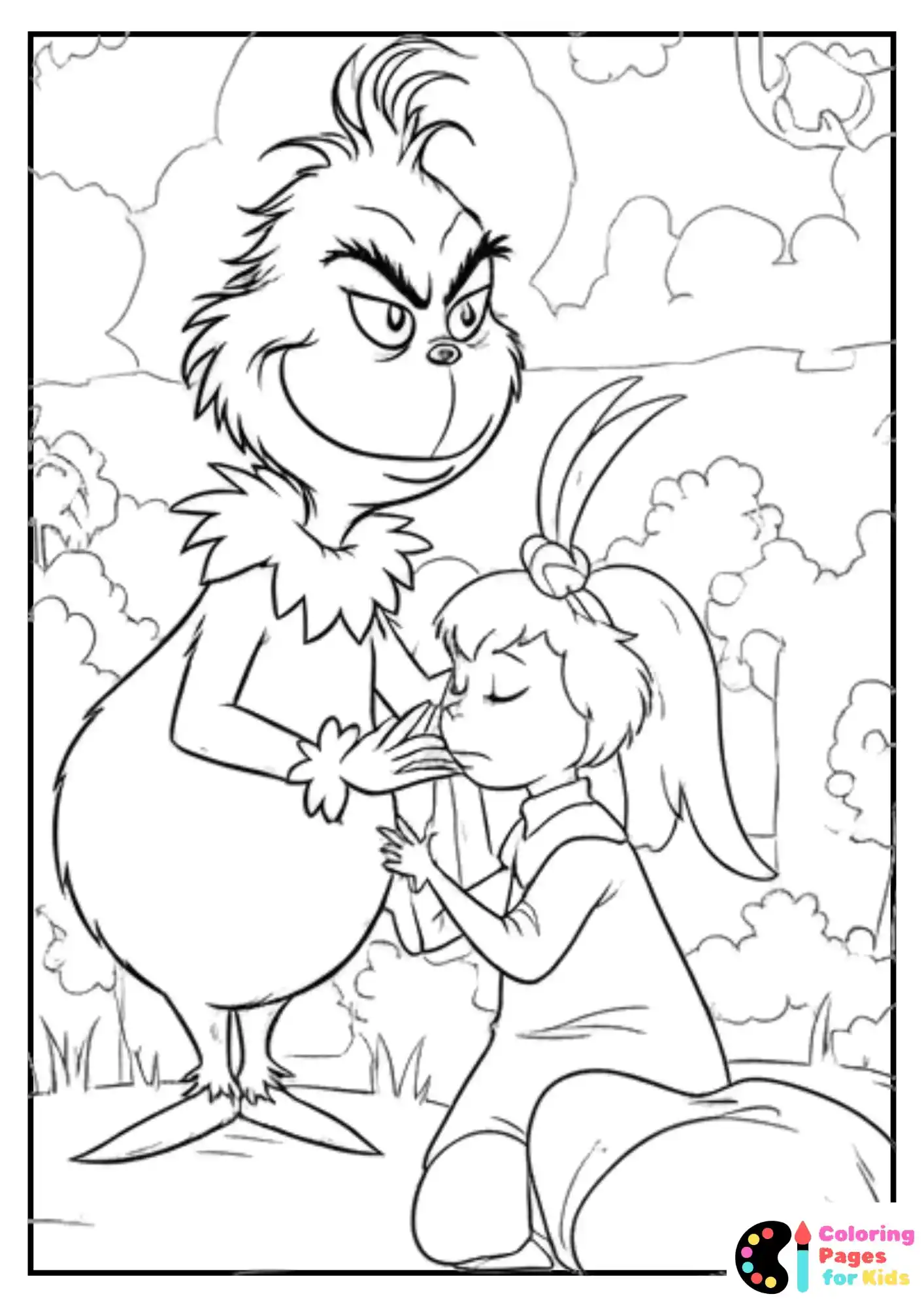 grinch and cindy lou who coloring sheet