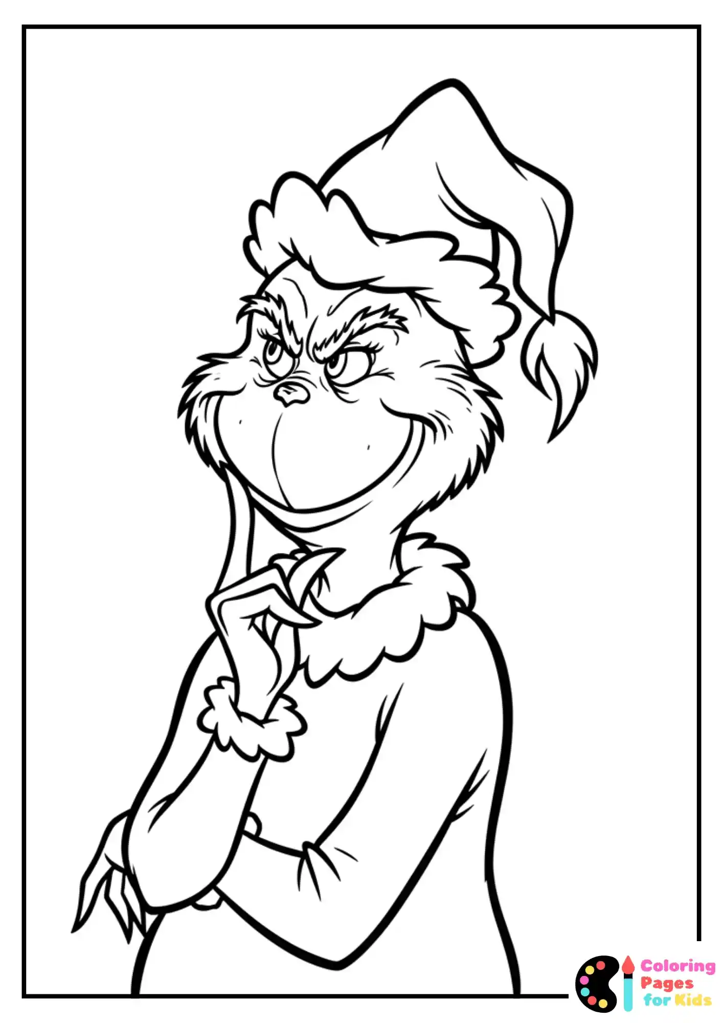 grinch plotting mischief coloring page