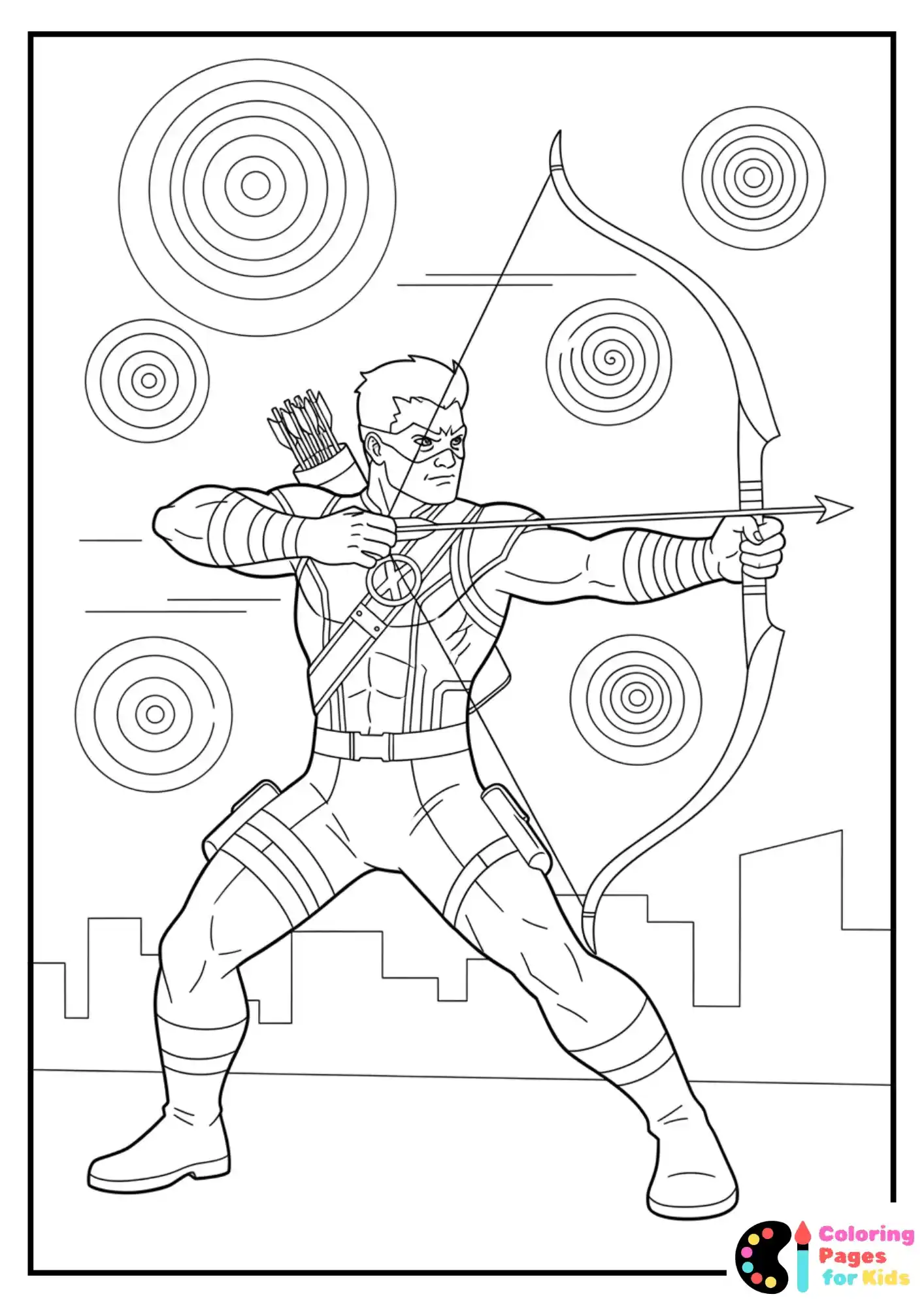 hawkeye mid shot coloring sheet