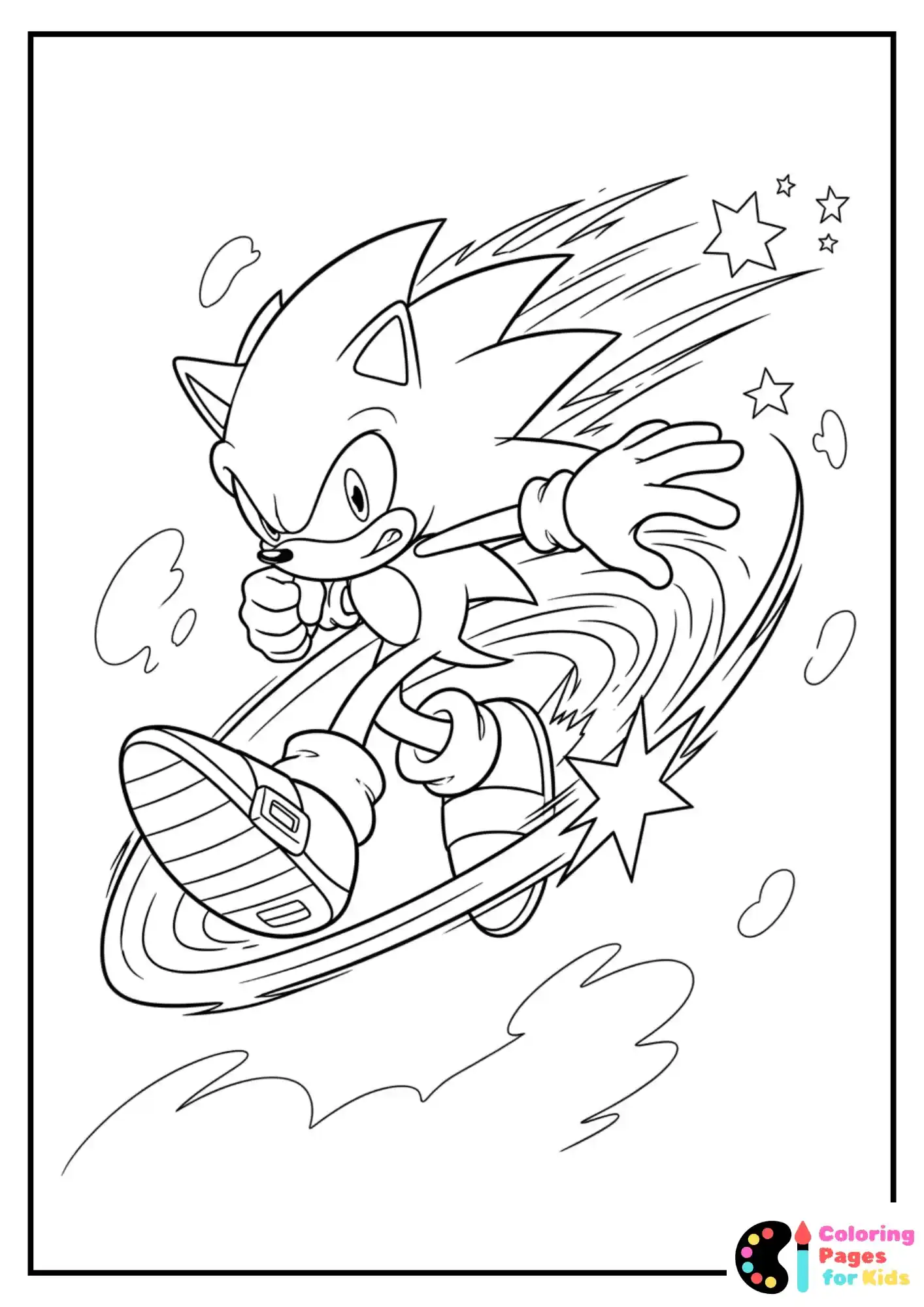 hyper sonic power charge coloring page