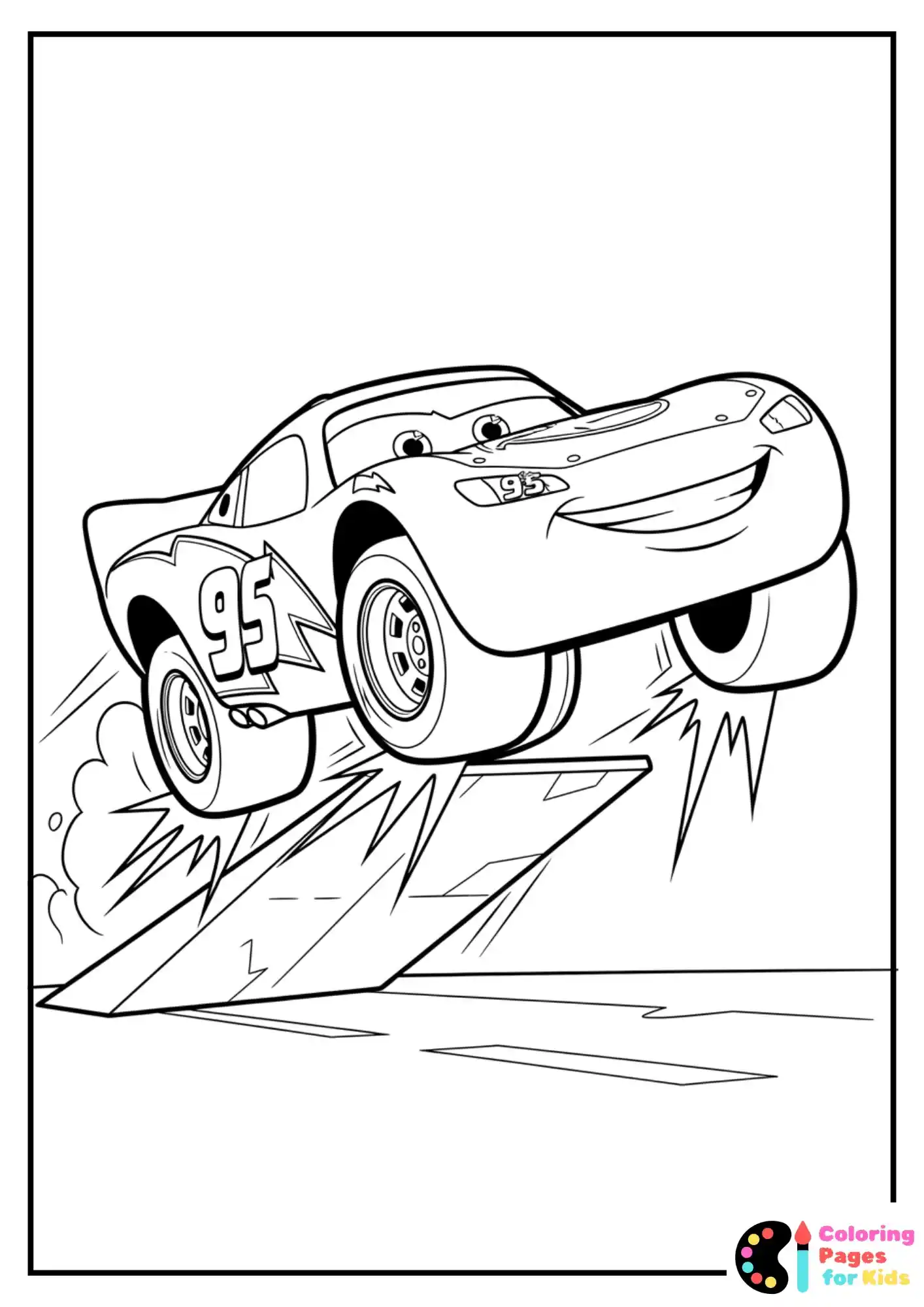 lightning mcqueen jumping ramp coloring sheet