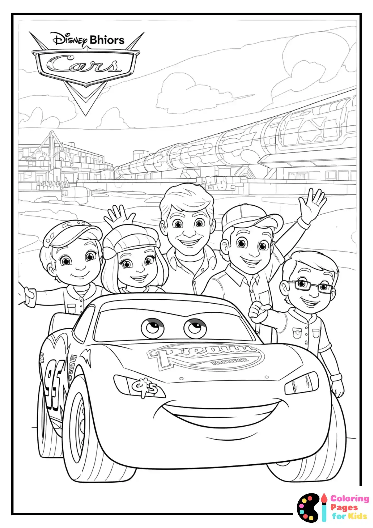 lightning mcqueen with friends coloring sheet