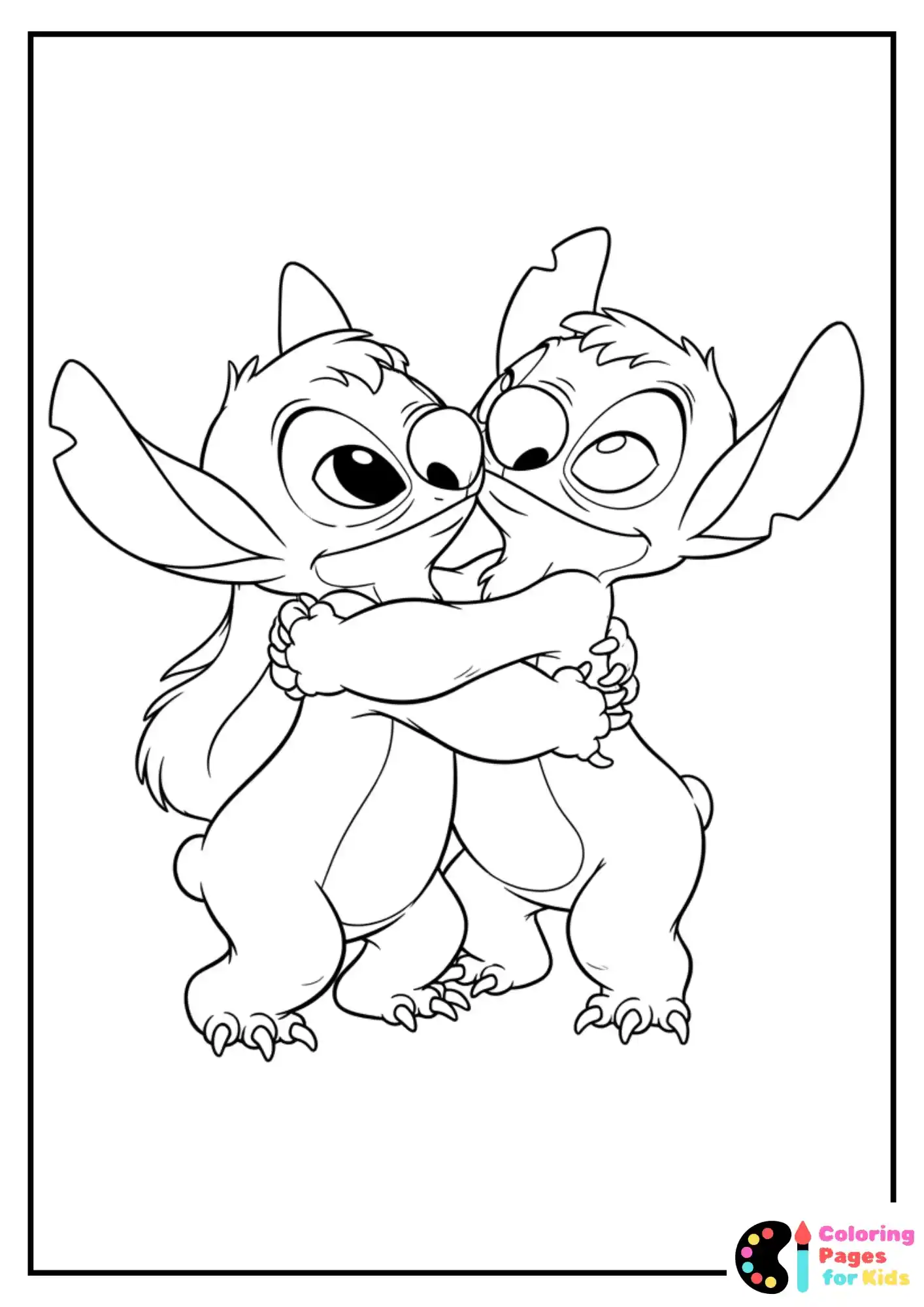 lilo and stitch hugging coloring sheet