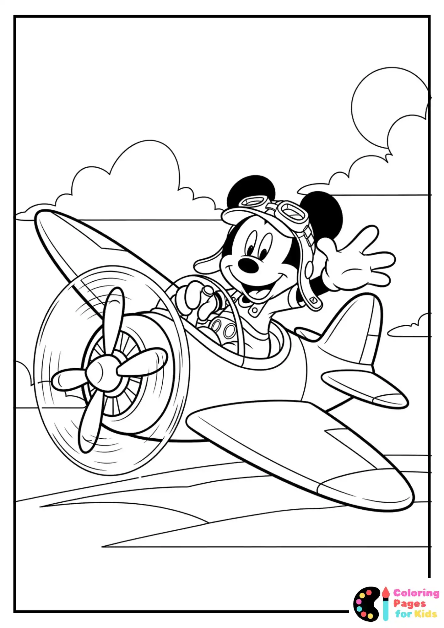 mickey mouse flying airplane