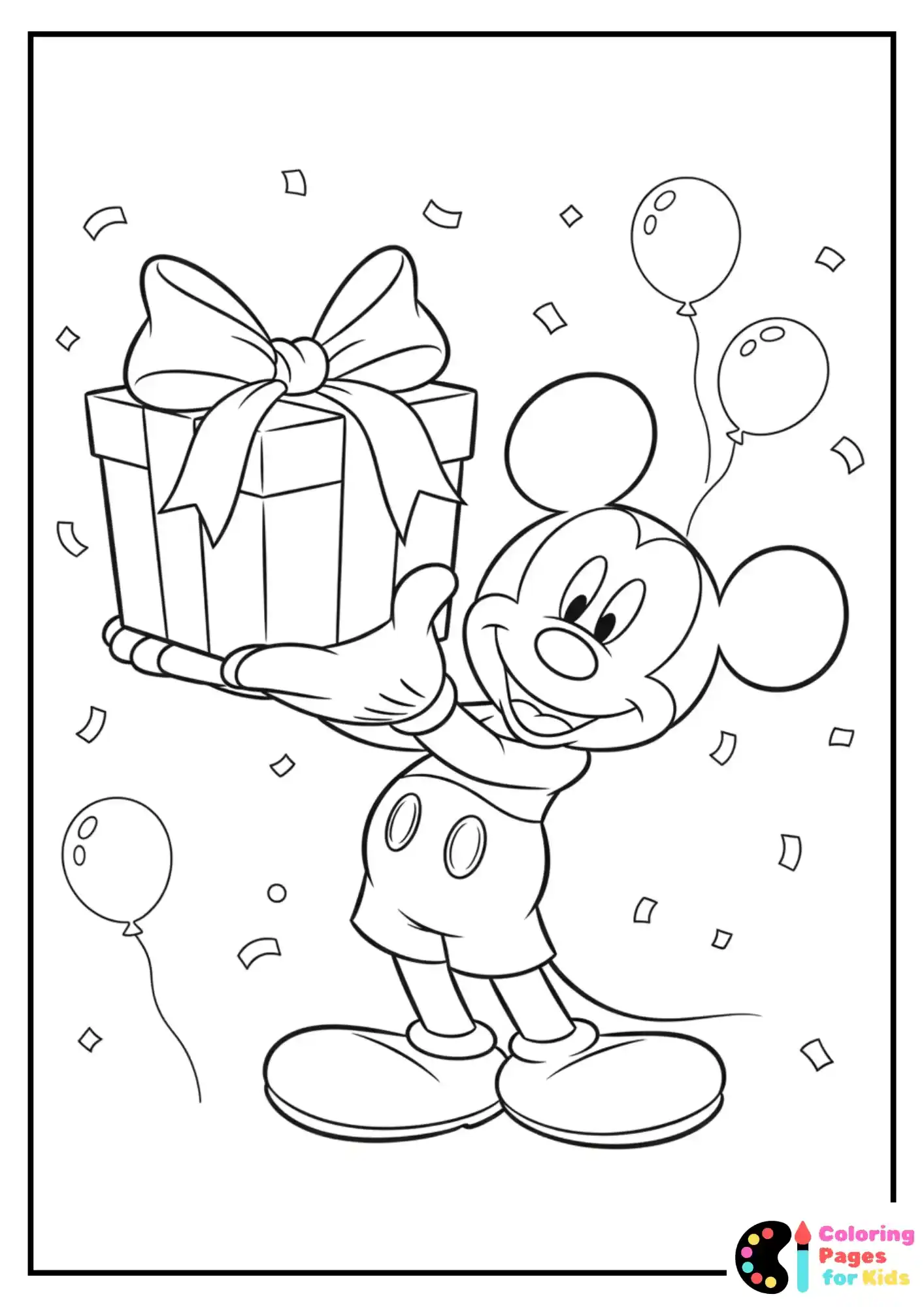 mickey mouse holding gift box