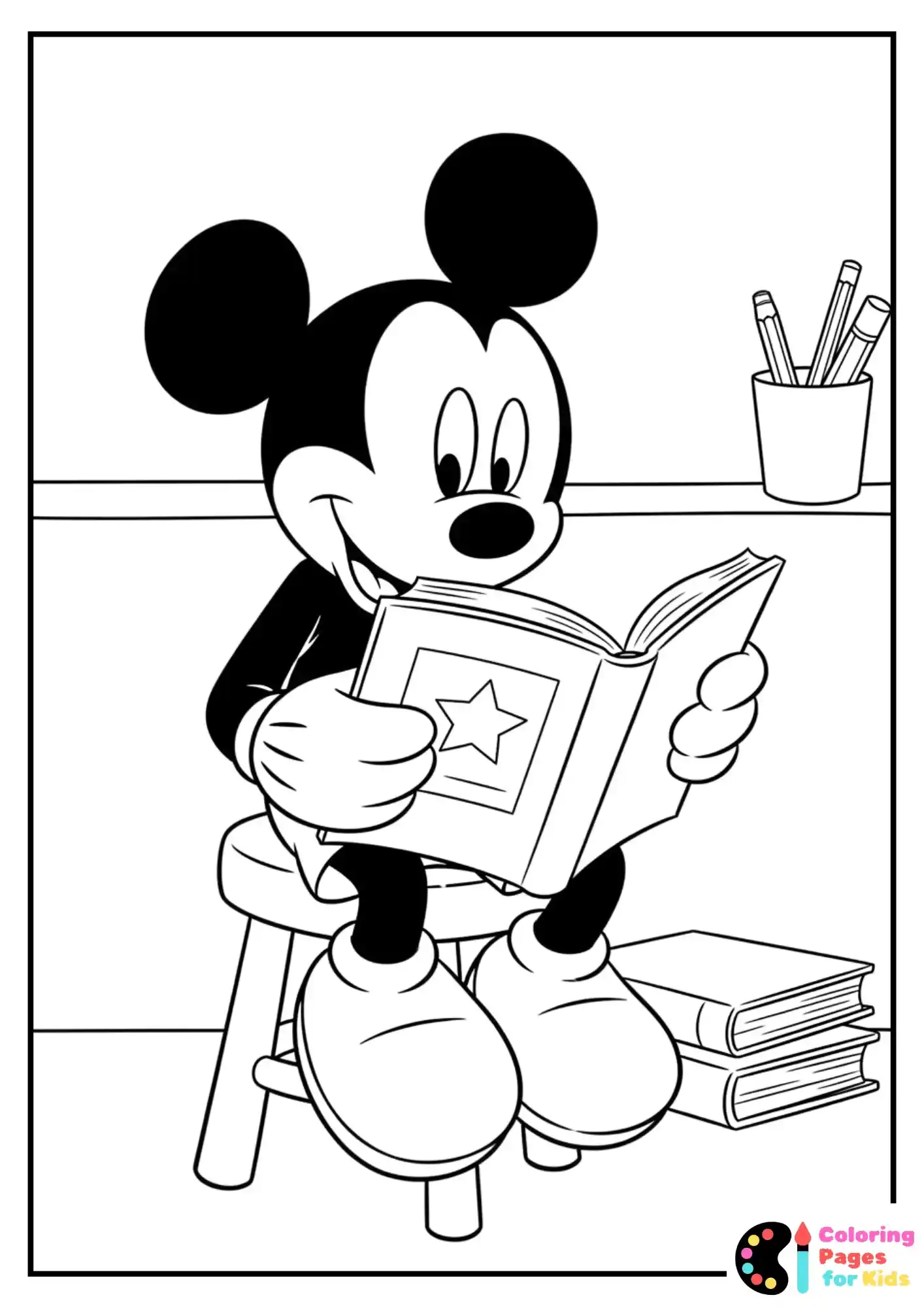 mickey mouse reading book