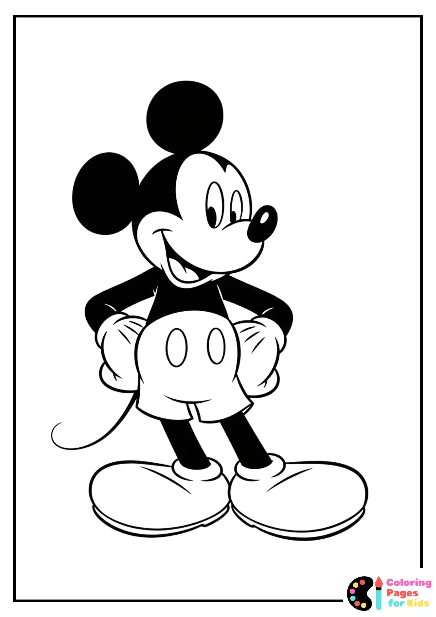mickey mouse standing with hands on hips