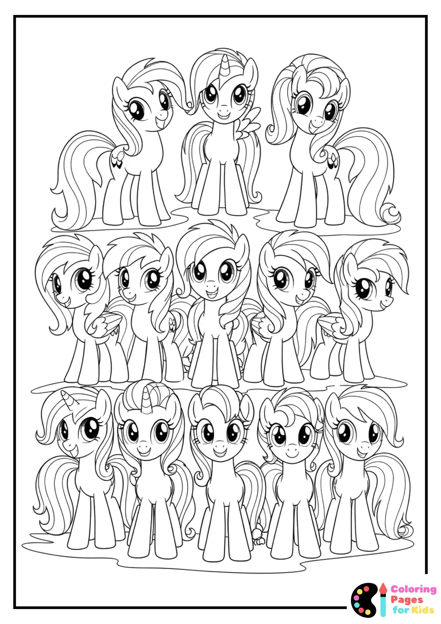 my little pony friends standing together