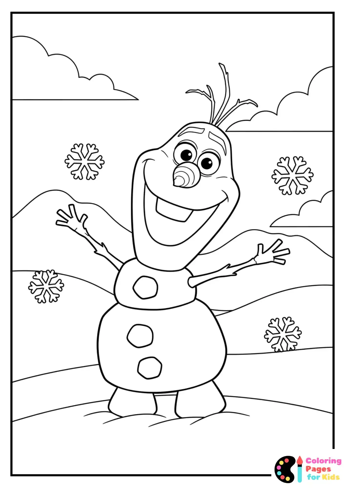 olaf the snowman coloring page