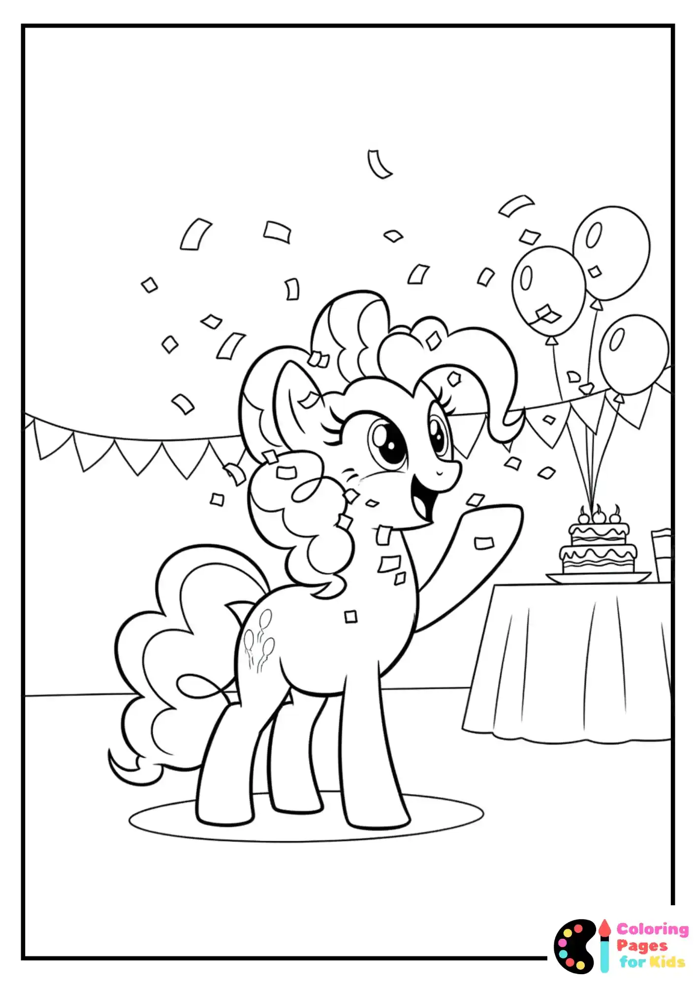 pinkie pie throwing confetti coloring sheet