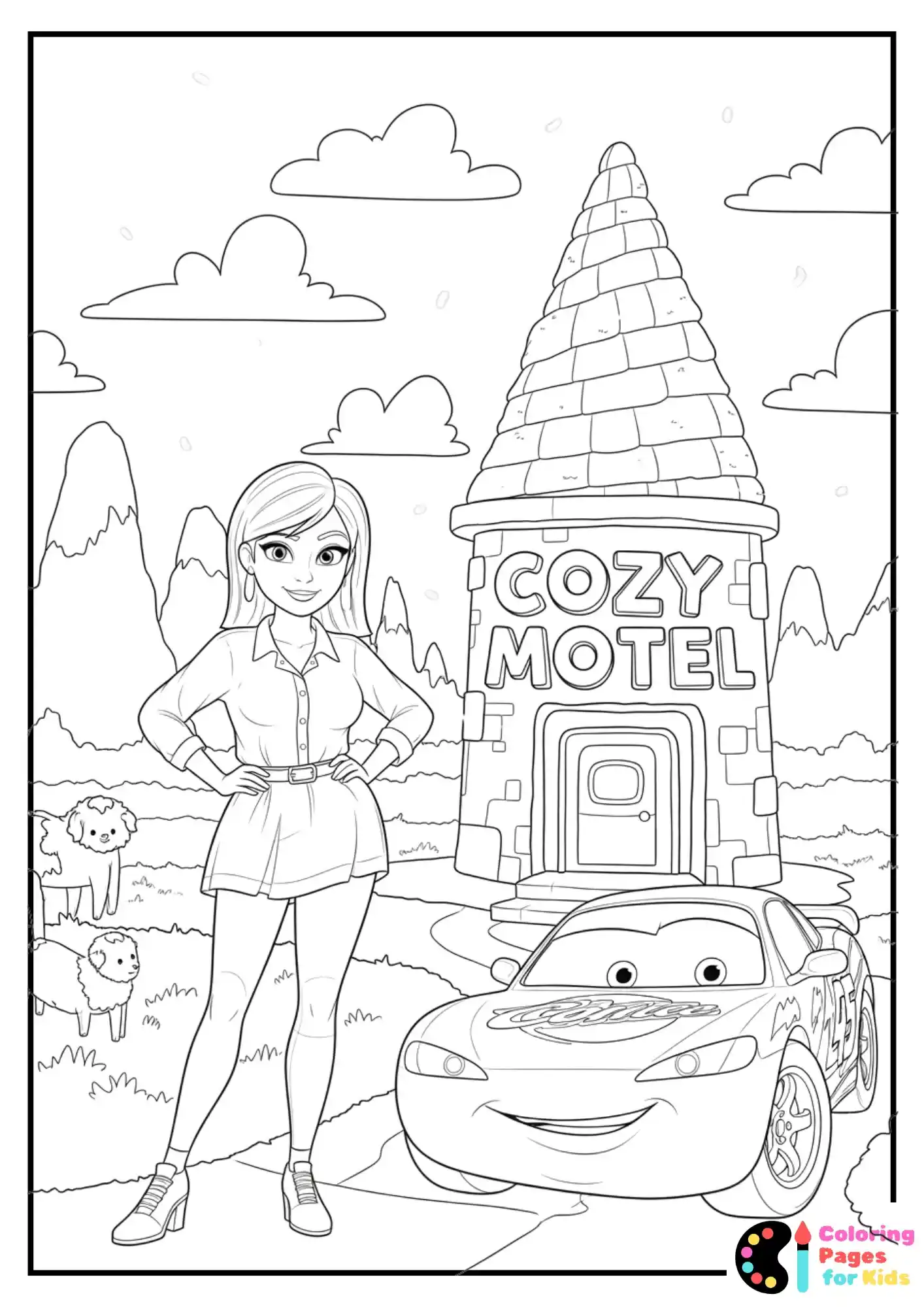 sally carrera posing by cozy cone motel