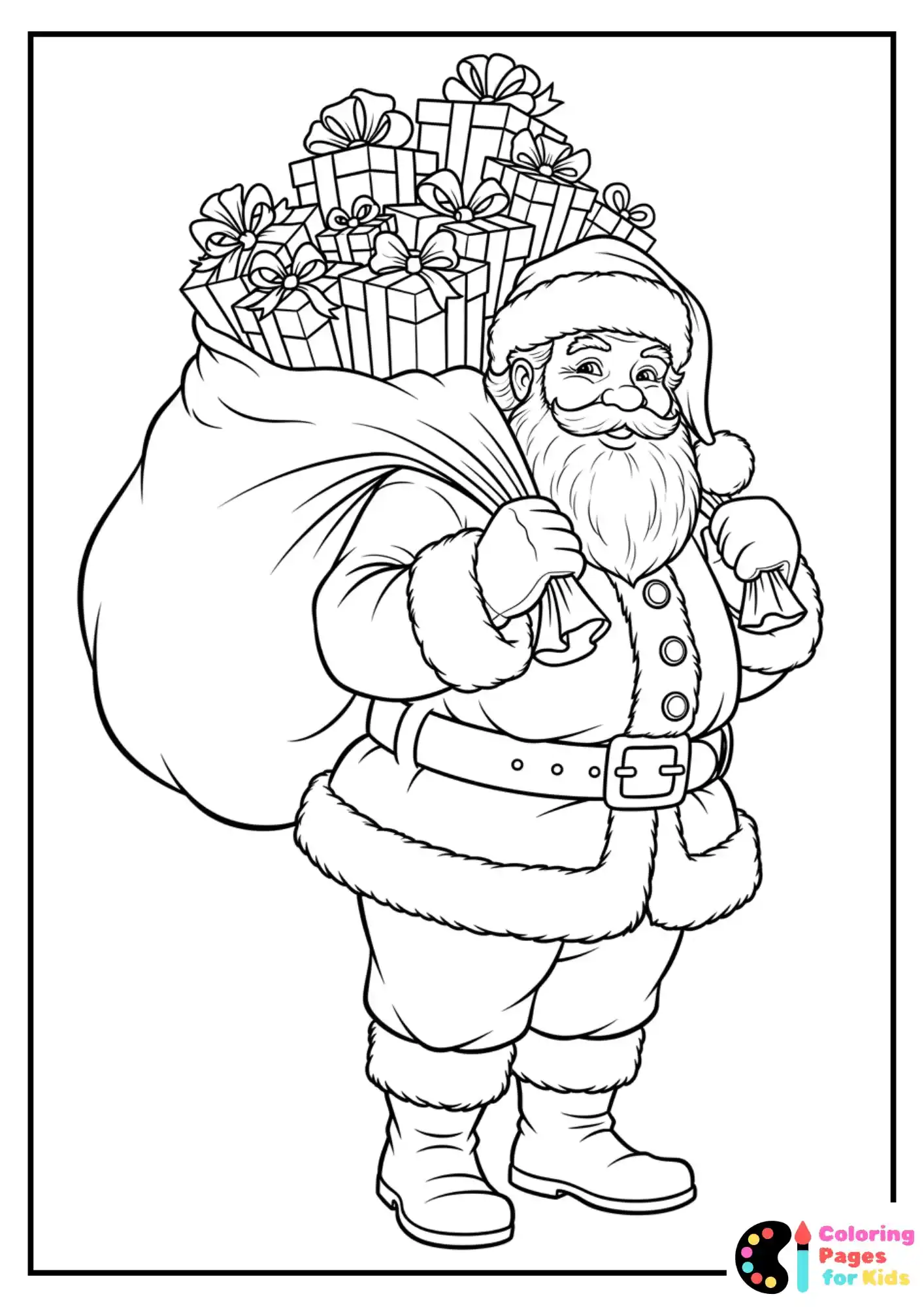 santa carrying big bag of presents