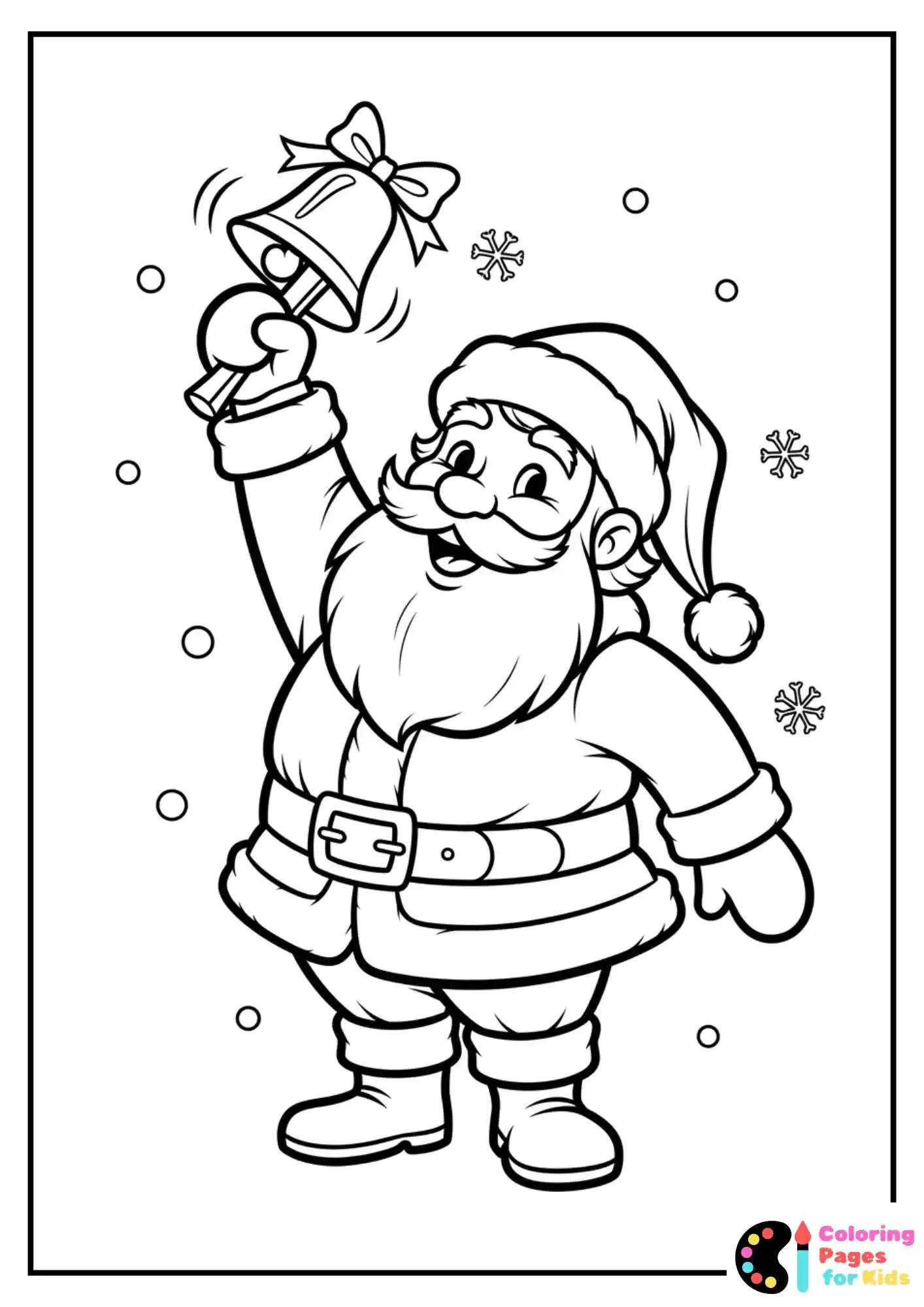 santa ringing bell coloring sheet