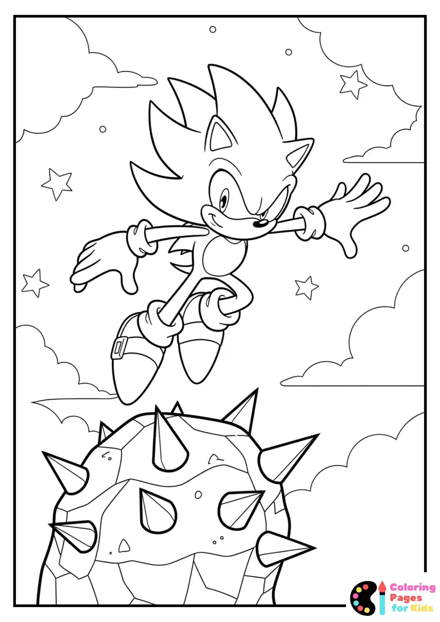 super sonic jumping over obstacle