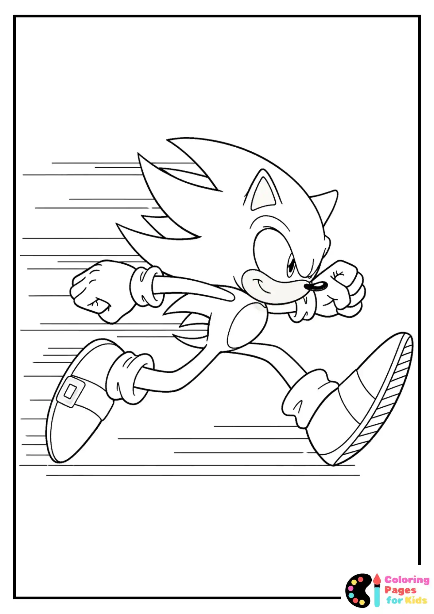 super sonic running fast coloring sheet